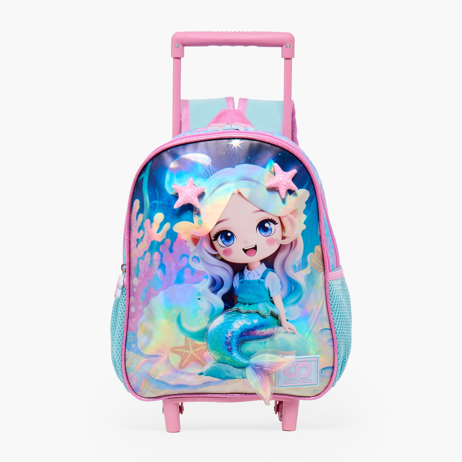 SAMI STUDIO Mermaid 3-Piece School Trolley Bag Set for Girls 2-5 Years with Lunch Bag - 12 inches-school-bagsandbackpacks-trolleybags-image-4