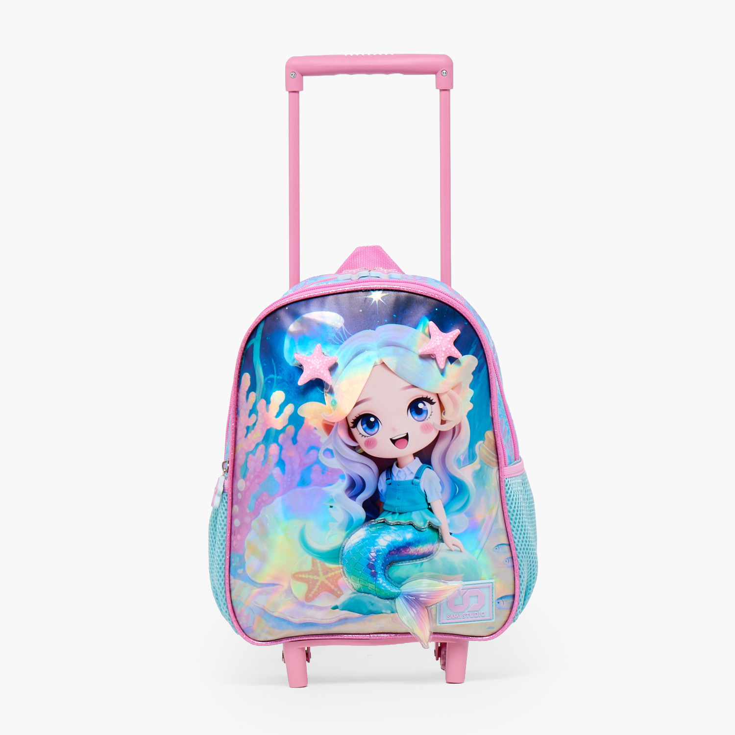 SAMI STUDIO Mermaid 3-Piece School Trolley Bag Set for Girls 2-5 Years with Lunch Bag - 12 inches-school-bagsandbackpacks-trolleybags-image-5