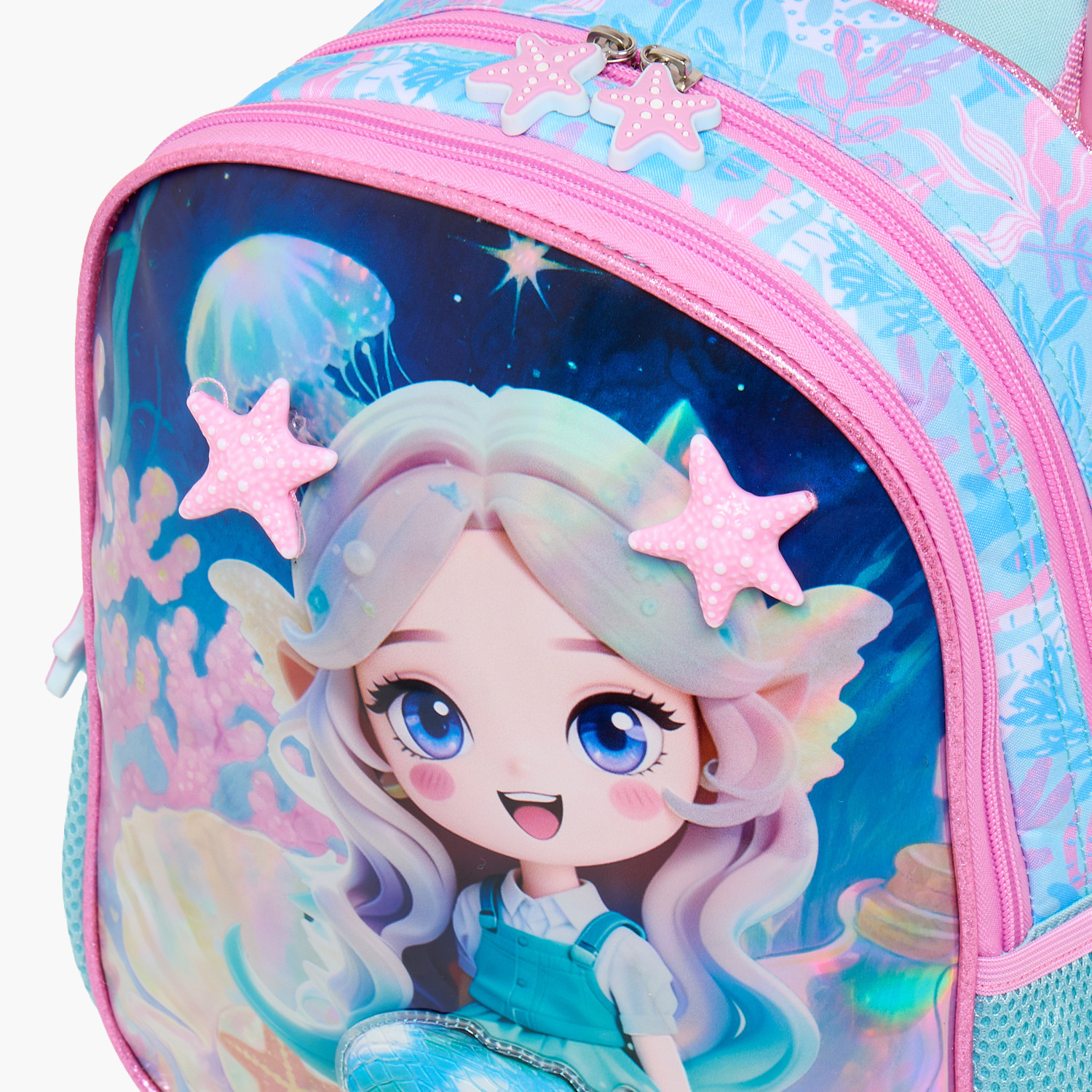 SAMI STUDIO Mermaid 3-Piece School Trolley Bag Set for Girls 2-5 Years with Lunch Bag - 12 inches-school-bagsandbackpacks-trolleybags-image-7