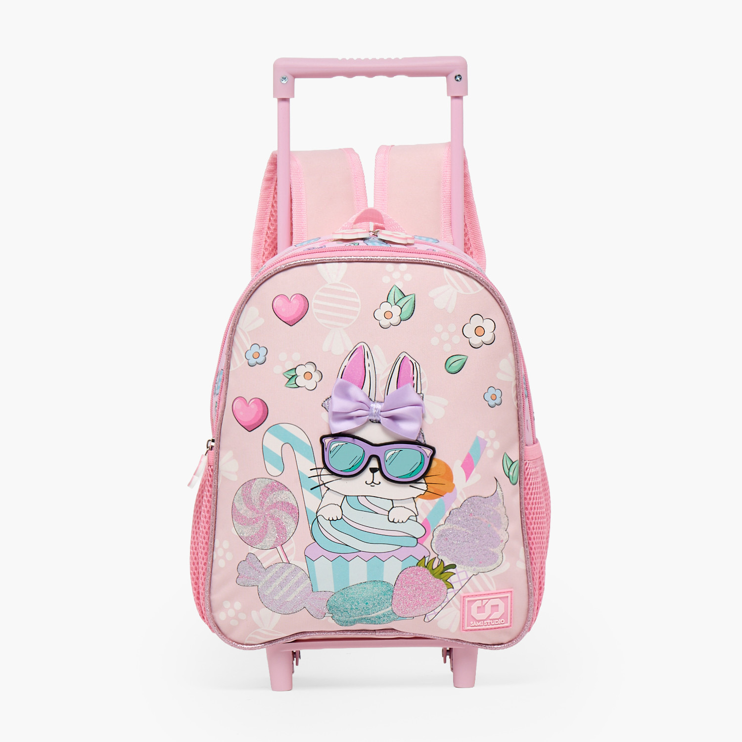 SAMI STUDIO Rabbit 3-Piece School Trolley Bag Set for Girls 2-5 Years with Lunch Bag - 12 inches-school-bagsandbackpacks-trolleybags-image-3