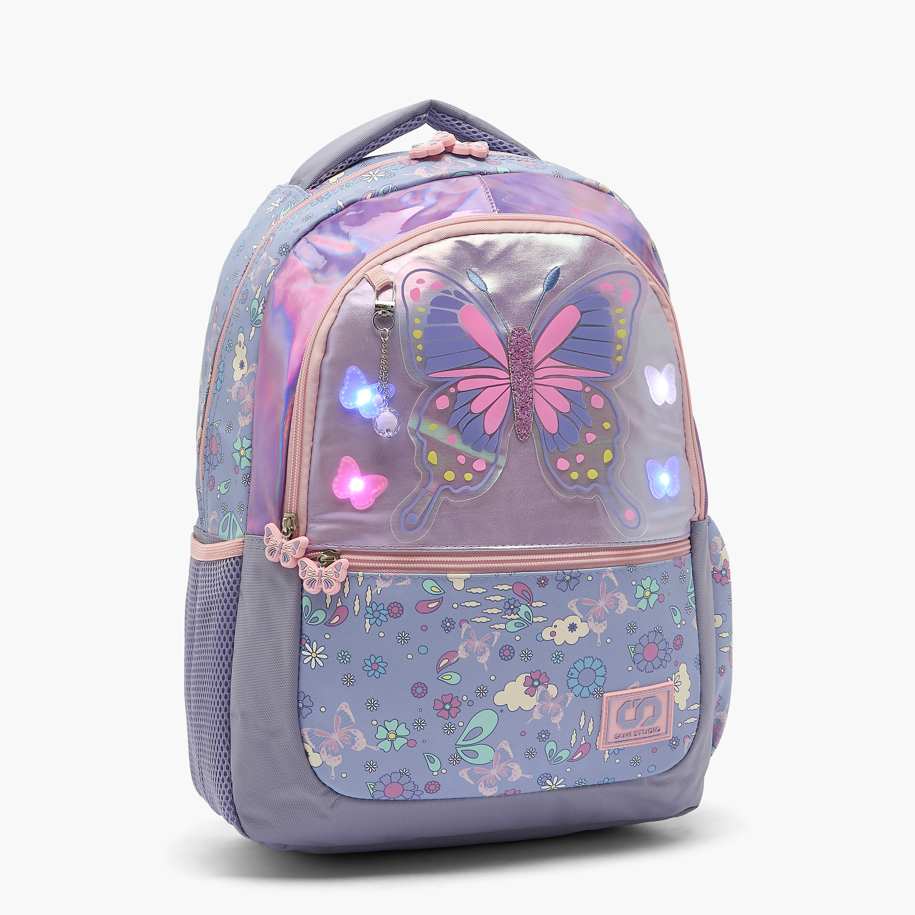 SAMI STUDIO Butterfly Print Backpack for Girls 8-13 Years with Padded Shoulder Strap - 17 inches-school-bagsandbackpacks-backpacks-image-10