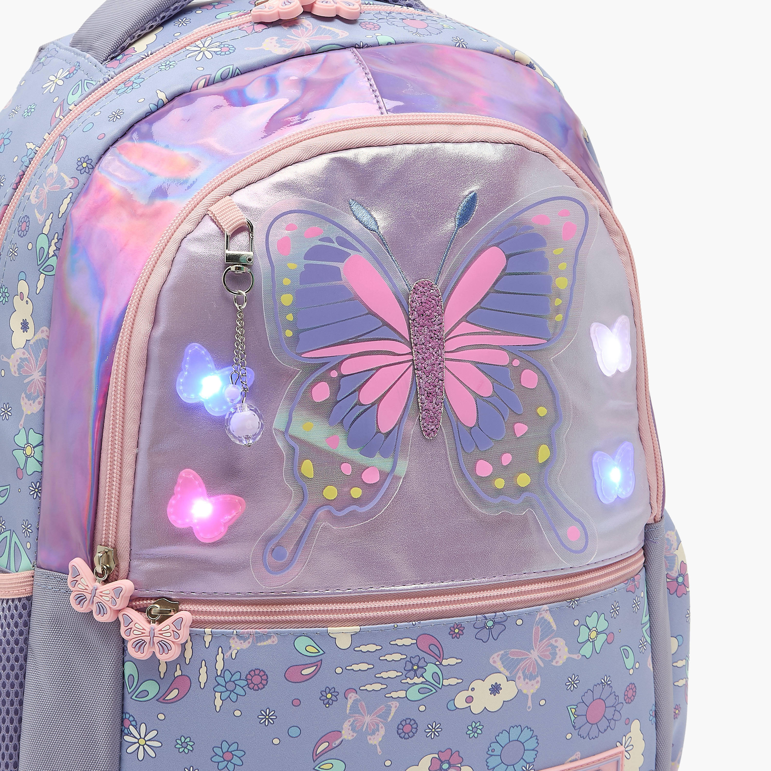 SAMI STUDIO Butterfly Print Backpack for Girls 8-13 Years with Padded Shoulder Strap - 17 inches-school-bagsandbackpacks-backpacks-image-11