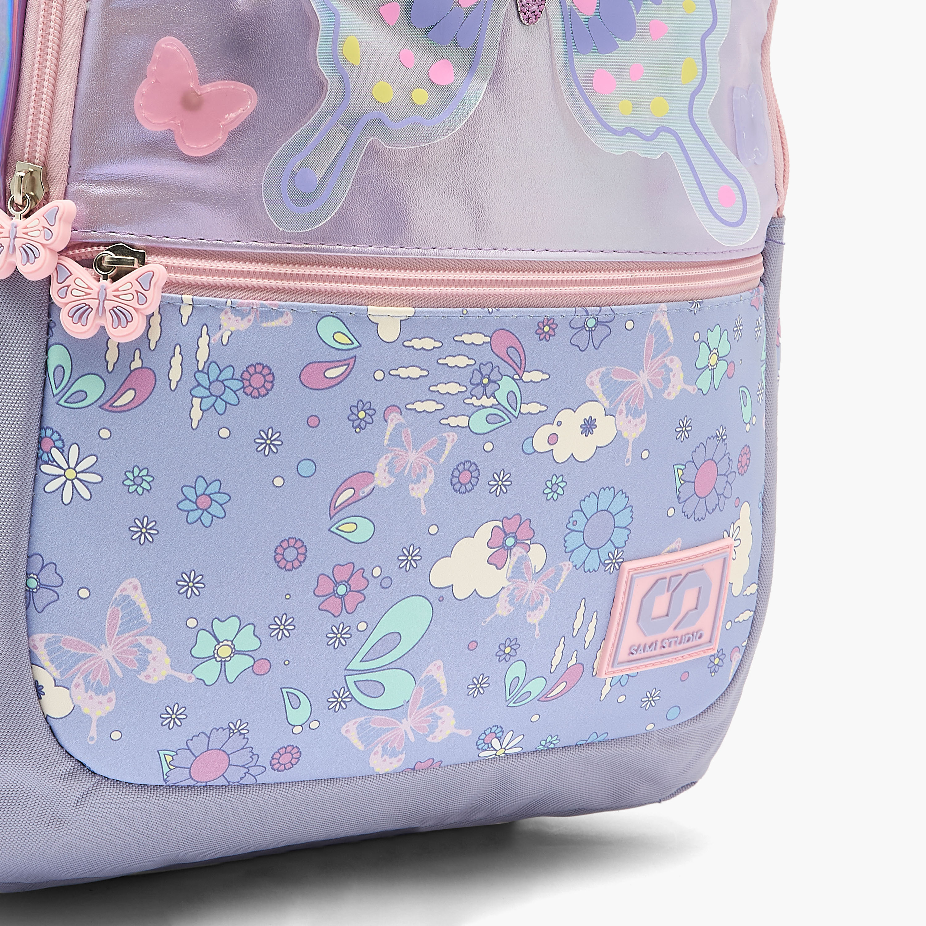 SAMI STUDIO Butterfly Print Backpack for Girls 8-13 Years with Padded Shoulder Strap - 17 inches-school-bagsandbackpacks-backpacks-image-5