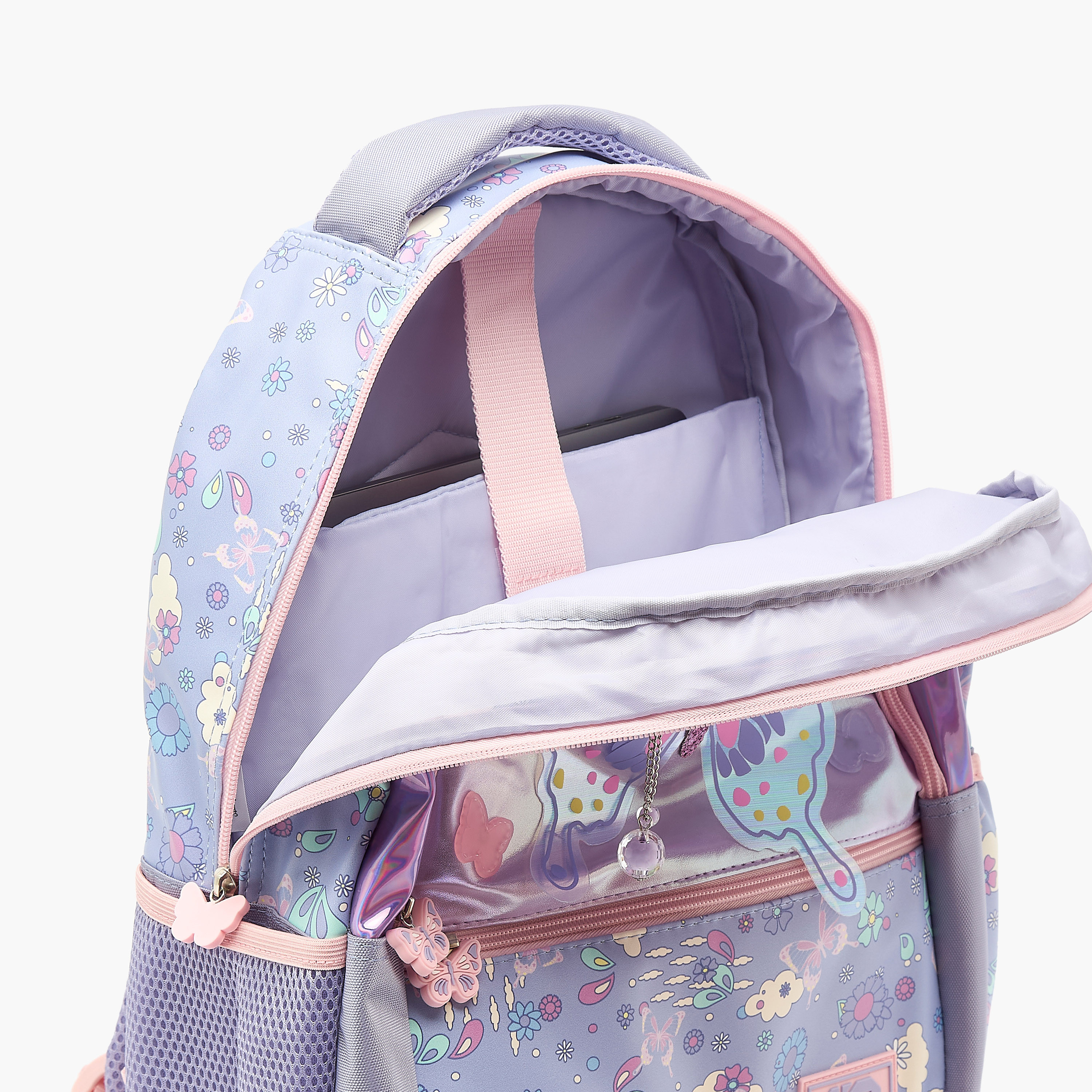 SAMI STUDIO Butterfly Print Backpack for Girls 8-13 Years with Padded Shoulder Strap - 17 inches-school-bagsandbackpacks-backpacks-image-7