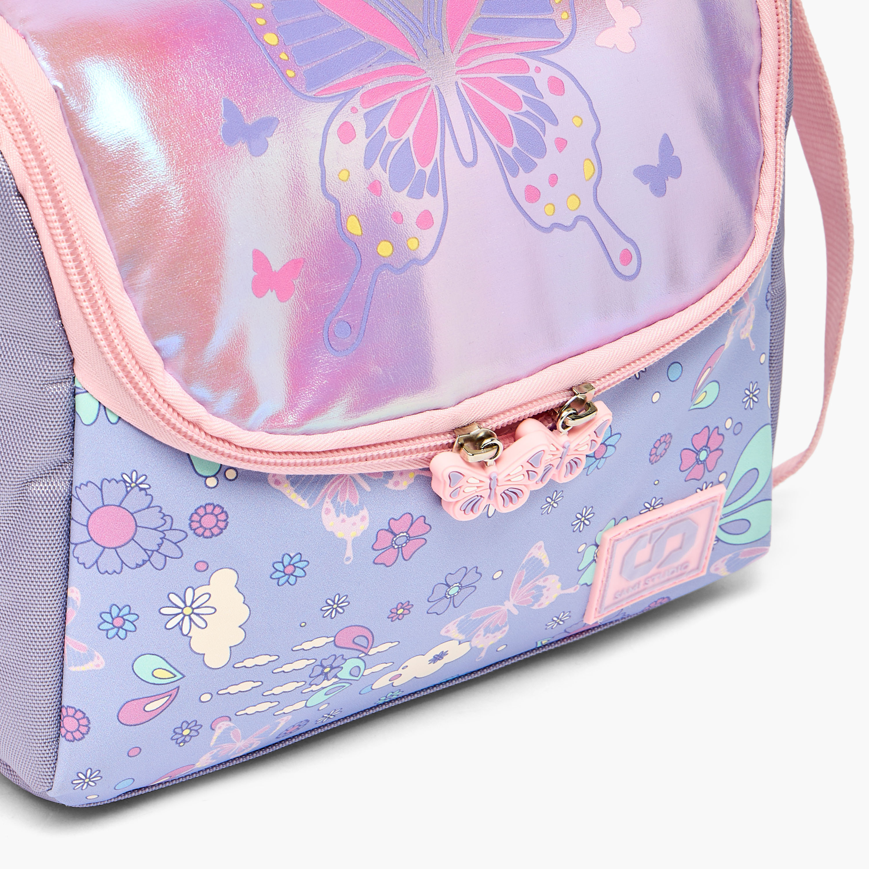 SAMI STUDIO Butterfly Print Lunch Bag for Girls 5-8 Years with Adjustable Strap-school-lunchessentials-lunchbags-image-4