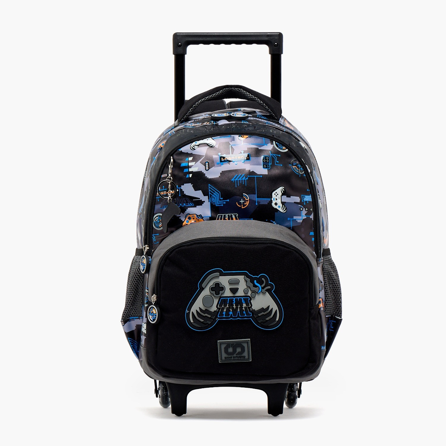 شنطة ترولي بطبعات ألعاب وسحاب إغلاق للأولاد 8-12 سنوات من سامي ستديو - 17 بوصة-school-bagsandbackpacks-trolleybags-image-1