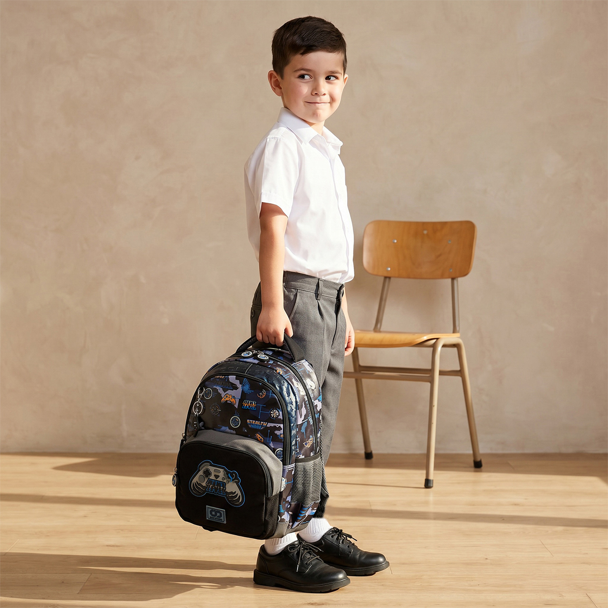 SAMI STUDIO Gamer Print Backpack for Boys 8-13 Years with Padded Straps - 17 inches-school-bagsandbackpacks-backpacks-image-3