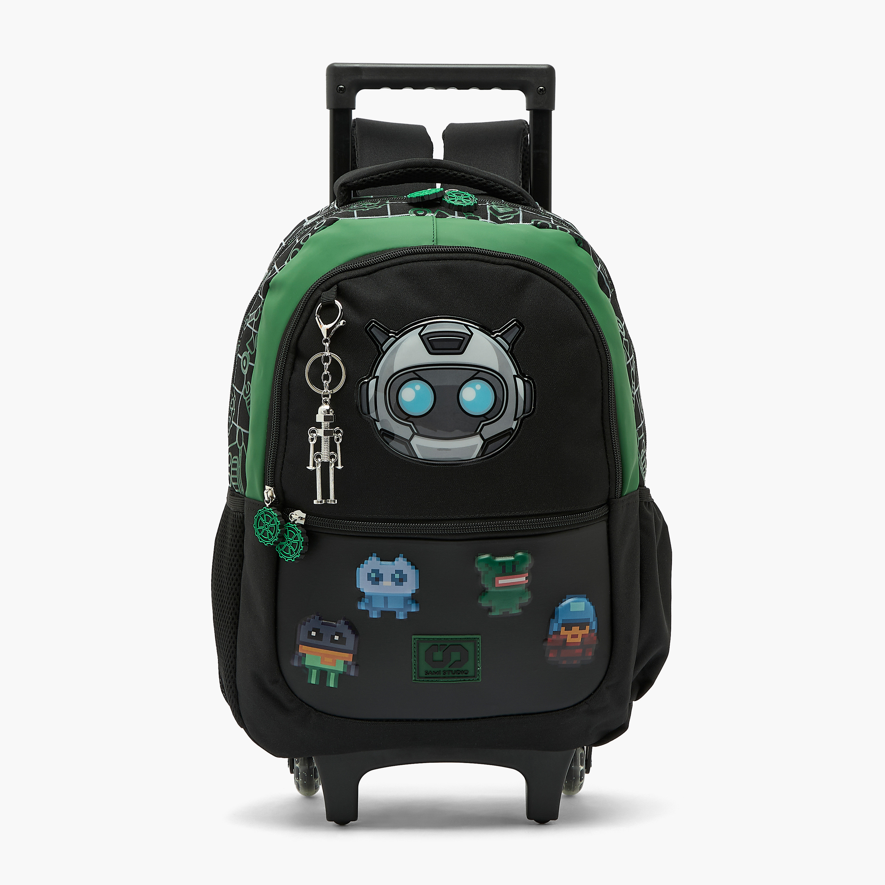 SAMI STUDIO Robot Print Backpack for 5-8 Years Boys with keychain-school-bagsandbackpacks-trolleybags-image-1