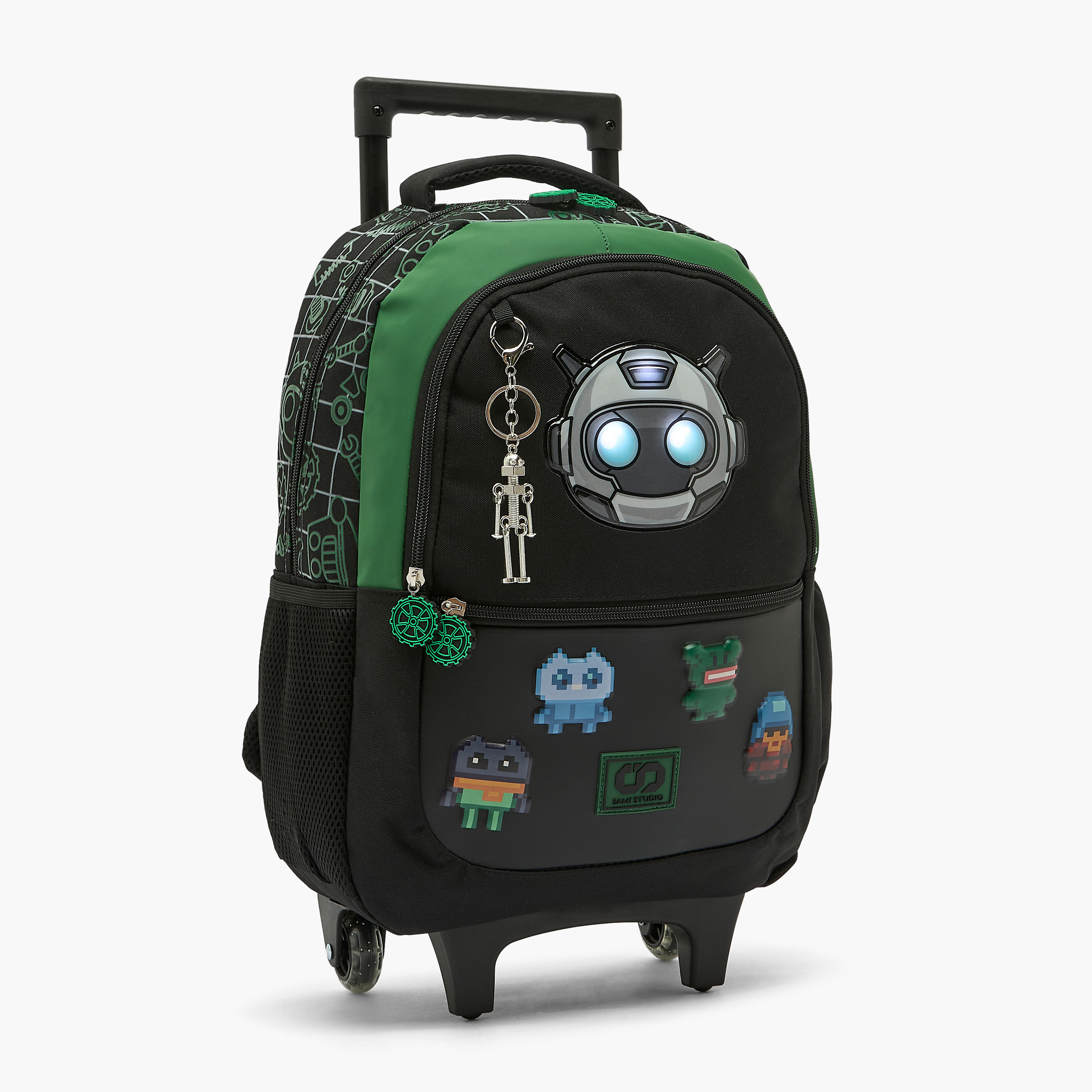 SAMI STUDIO Robot Print Backpack for 5-8 Years Boys with keychain-school-bagsandbackpacks-trolleybags-image-12