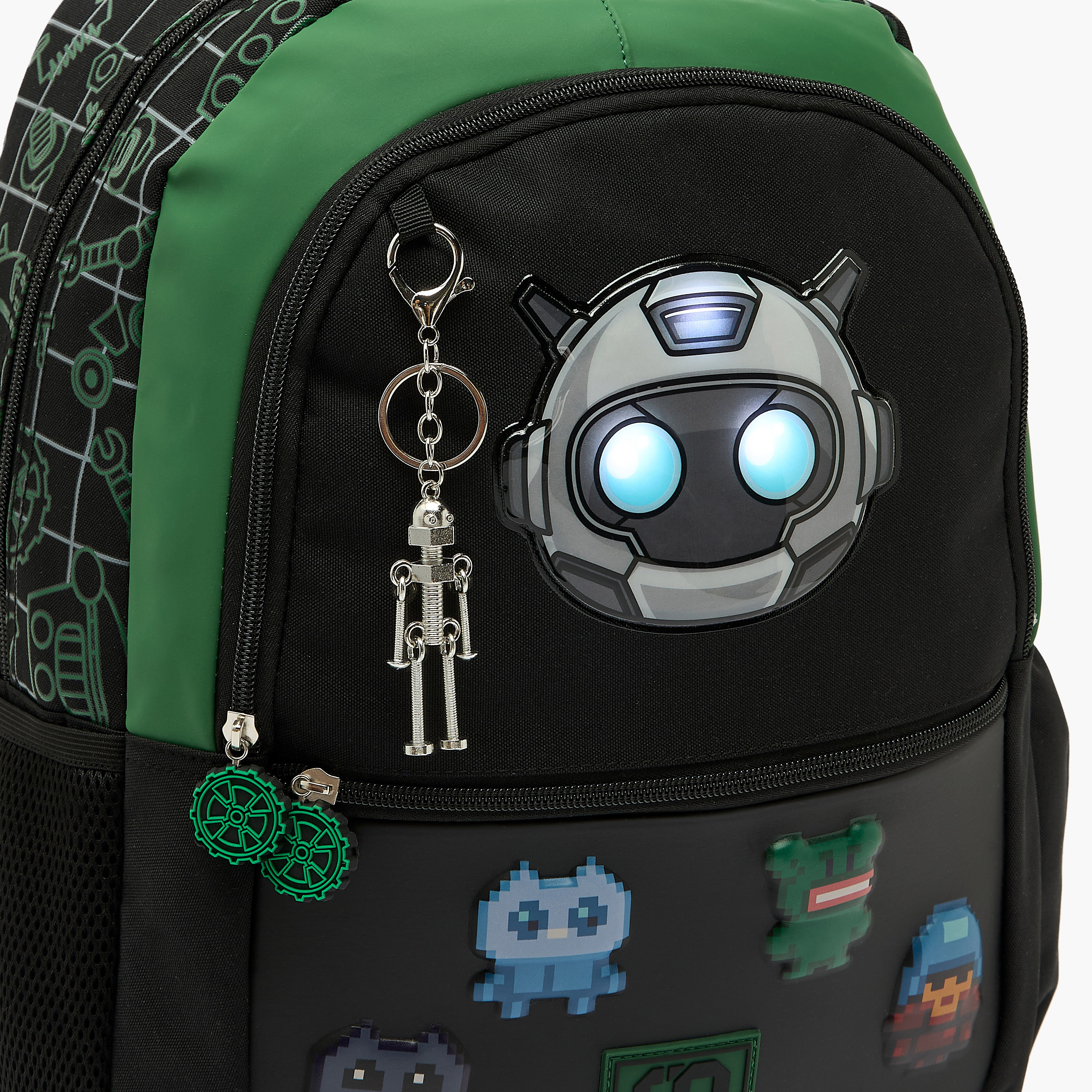 SAMI STUDIO Robot Print Backpack for 5-8 Years Boys with keychain-school-bagsandbackpacks-trolleybags-image-14