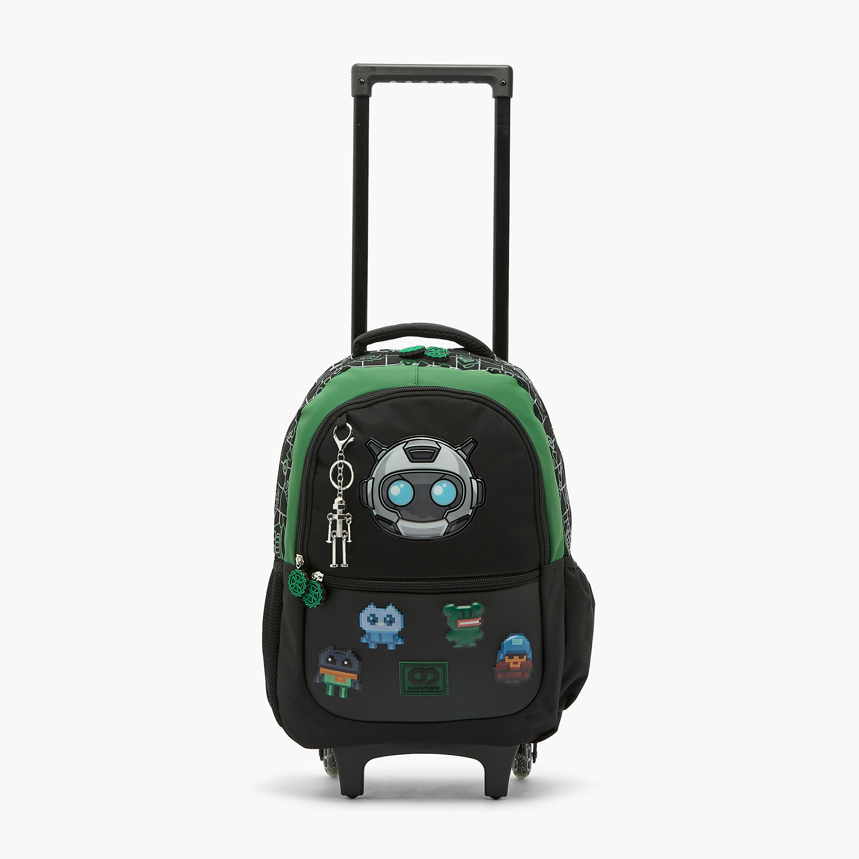 SAMI STUDIO Robot Print Backpack for 5-8 Years Boys with keychain-school-bagsandbackpacks-trolleybags-image-2