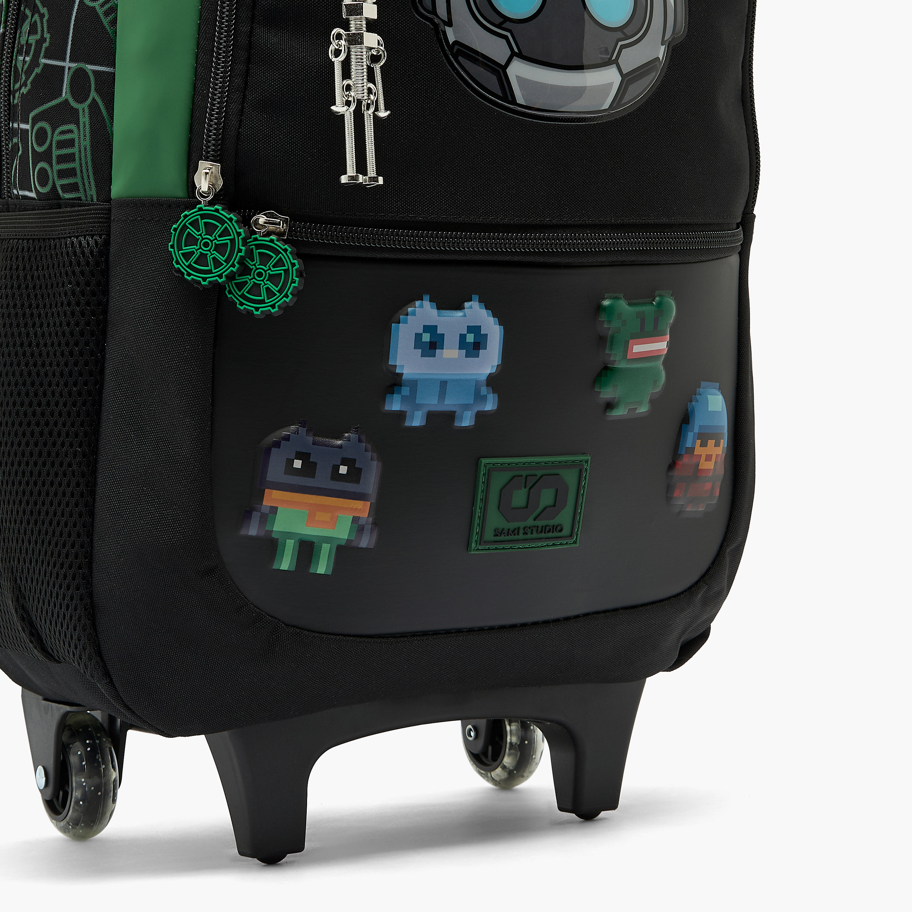 SAMI STUDIO Robot Print Backpack for 5-8 Years Boys with keychain-school-bagsandbackpacks-trolleybags-image-4