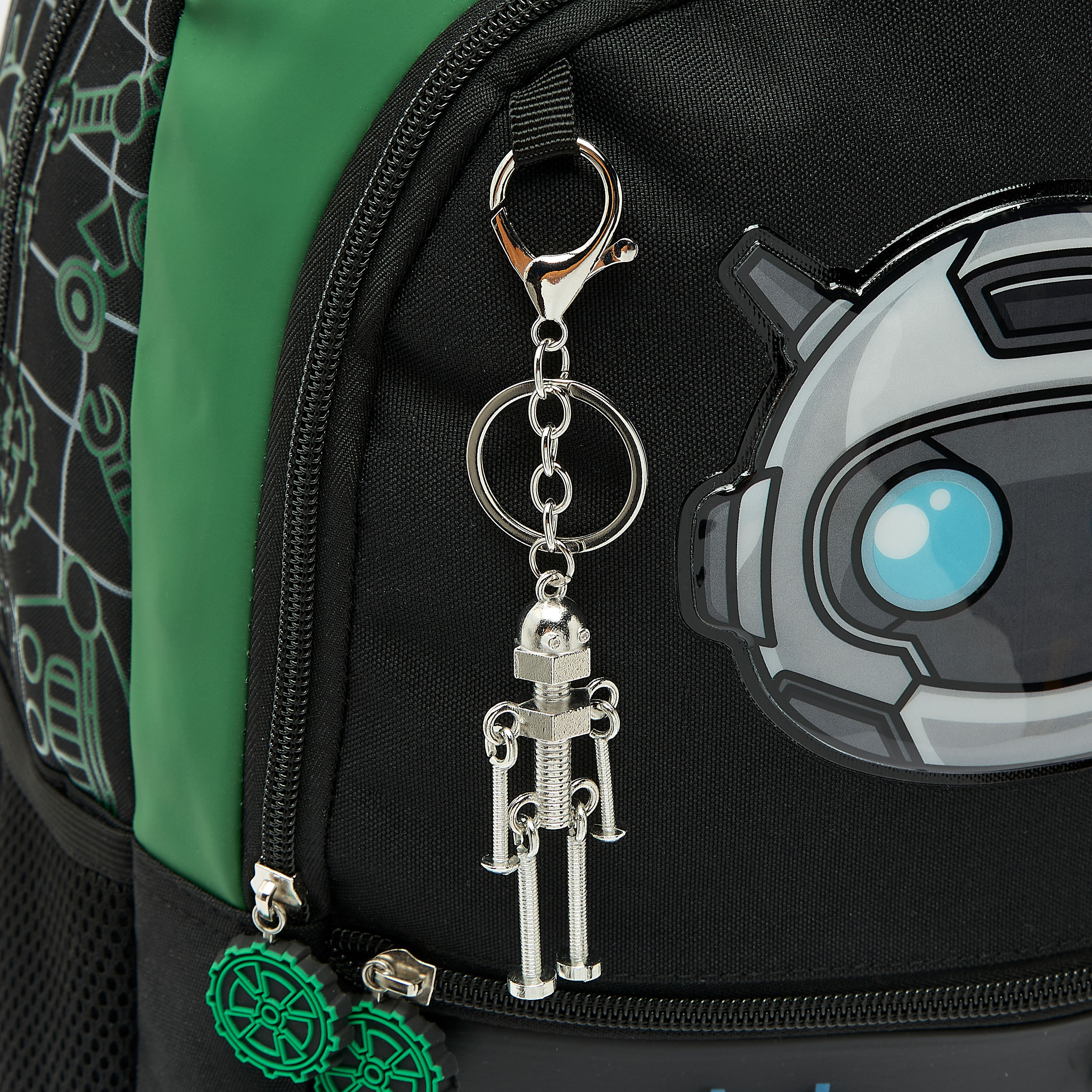 SAMI STUDIO Robot Print Backpack for 5-8 Years Boys with keychain-school-bagsandbackpacks-trolleybags-image-5