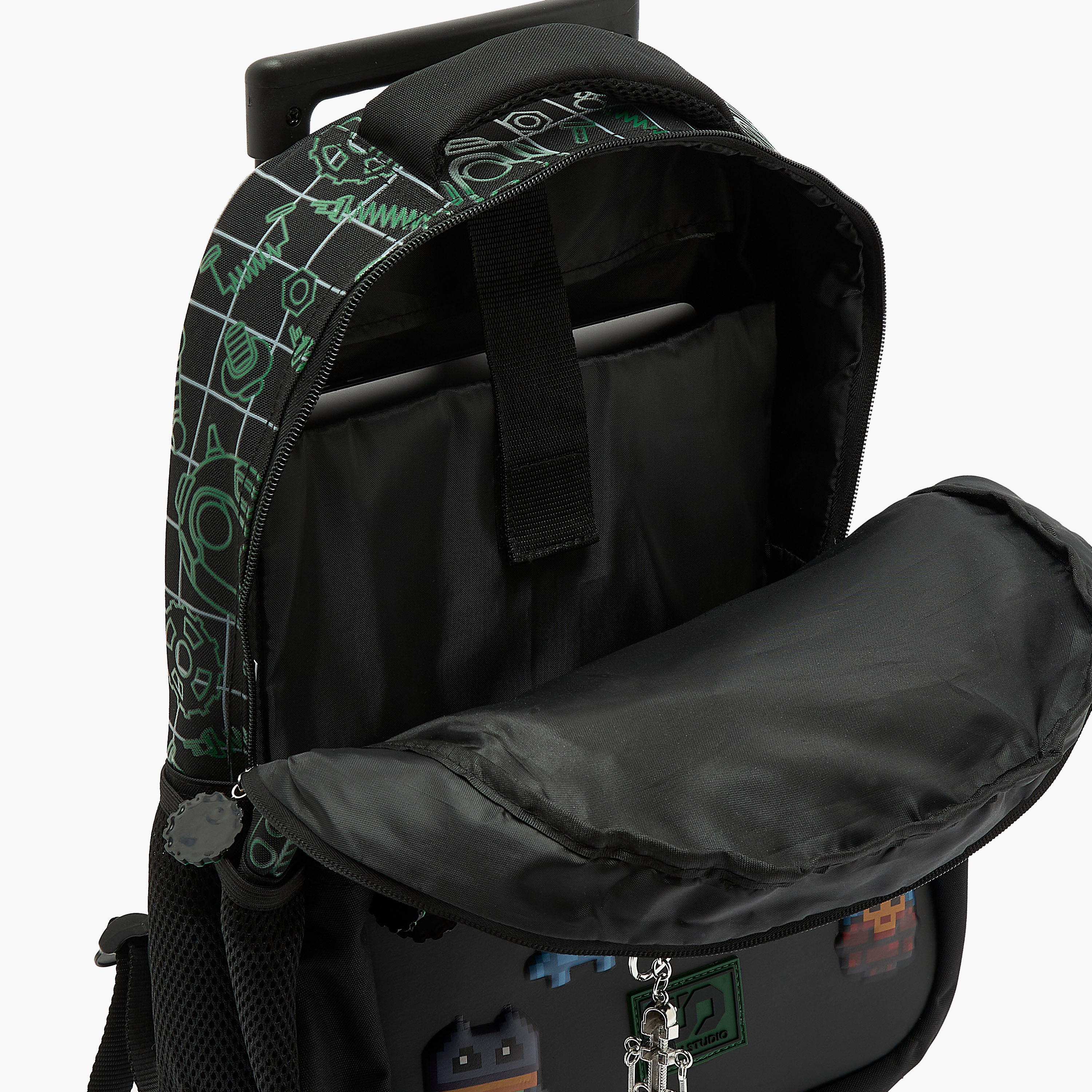 SAMI STUDIO Robot Print Backpack for 5-8 Years Boys with keychain-school-bagsandbackpacks-trolleybags-image-6