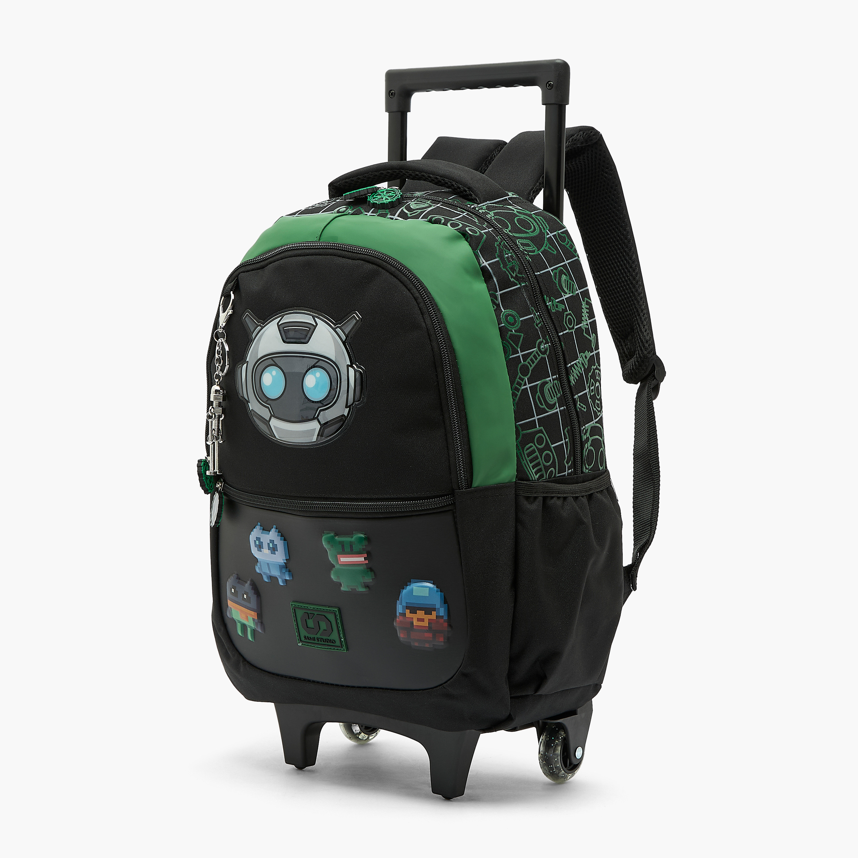 SAMI STUDIO Robot Print Backpack for 5-8 Years Boys with keychain-school-bagsandbackpacks-trolleybags-image-7