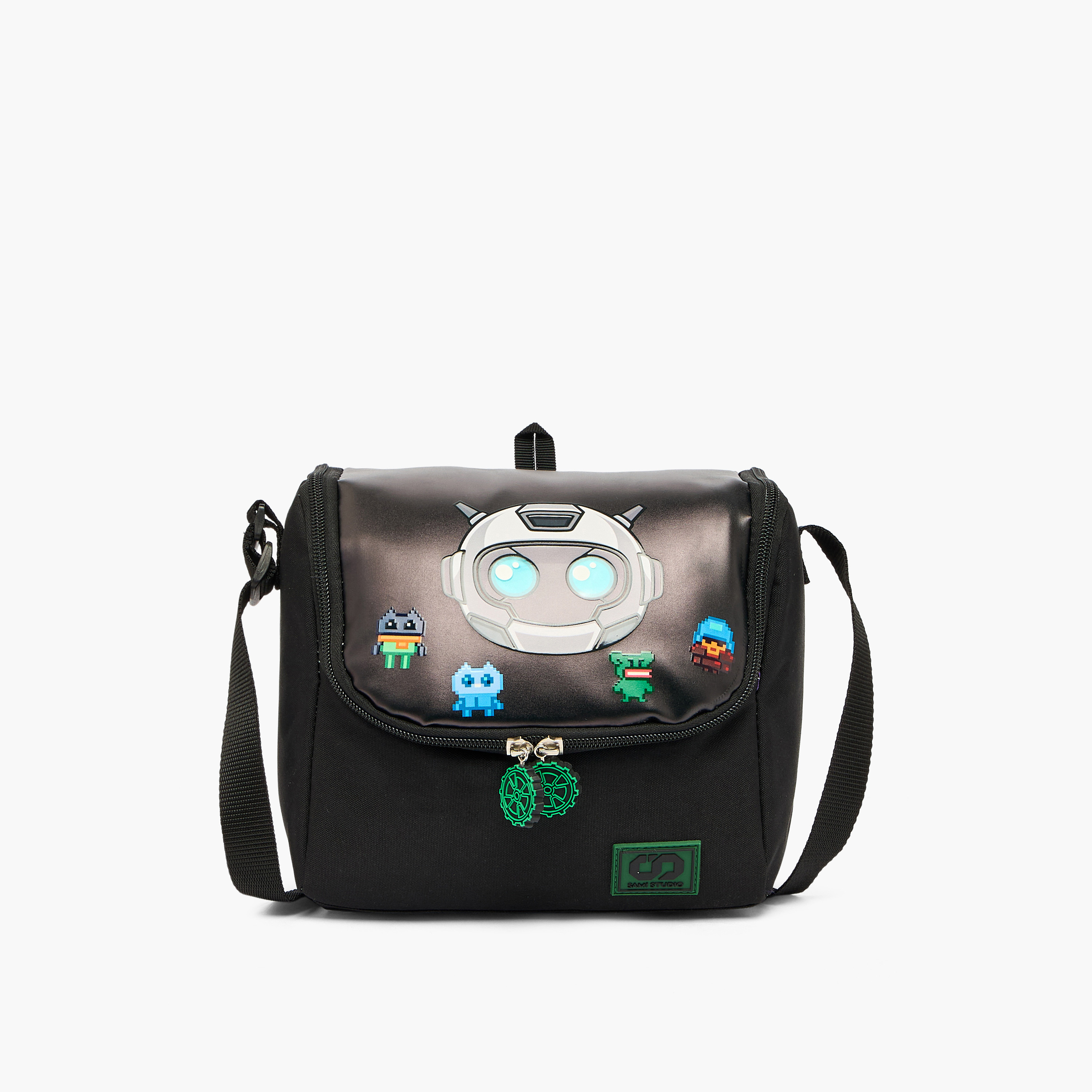 شنطة غداء بطبعات روبوت وحزام قابل للتعديل للأولاد من 5-8 سنوات من سامي ستوديو-school-lunchessentials-lunchbags-image-1
