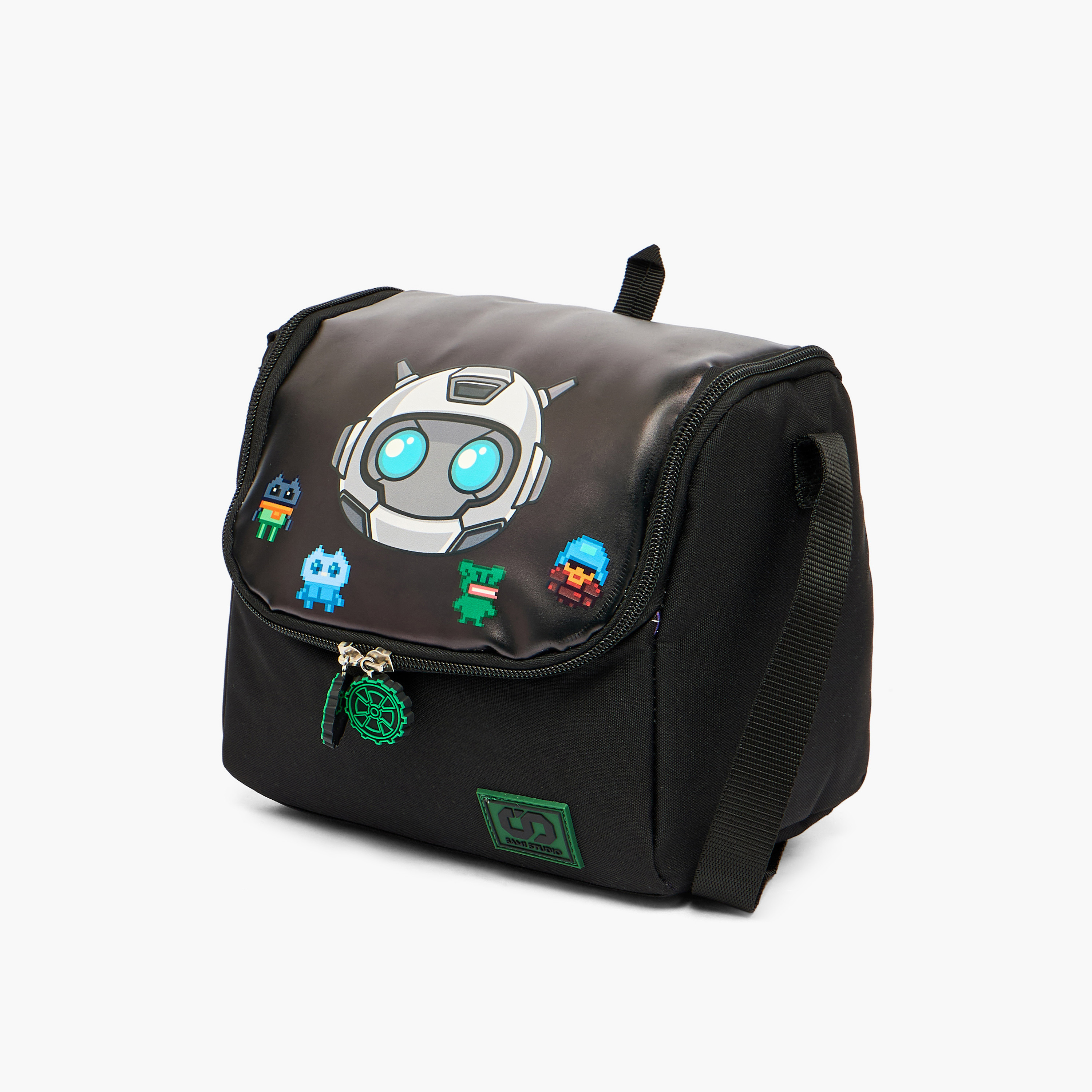 شنطة غداء بطبعات روبوت وحزام قابل للتعديل للأولاد من 5-8 سنوات من سامي ستوديو-school-lunchessentials-lunchbags-image-3