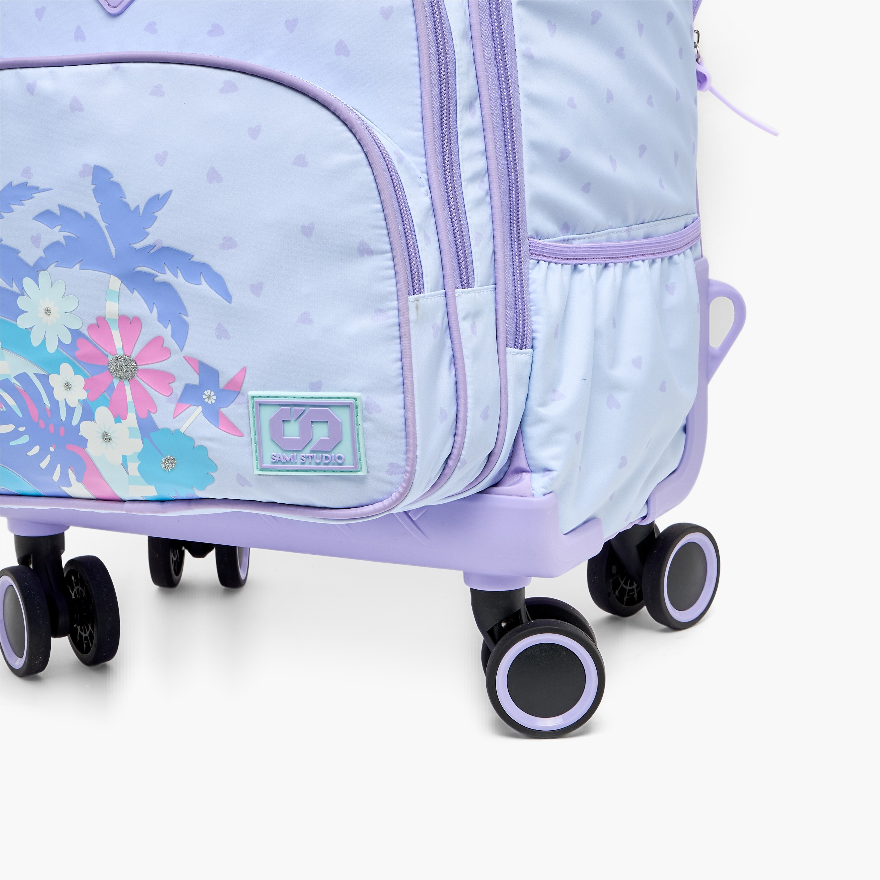 شنطة ترولي بمقبض قابل للسحب وطبعات للبنات 8 - 13 سنة من سامي ستوديو - 18 بوصة-school-bagsandbackpacks-trolleybags-image-12