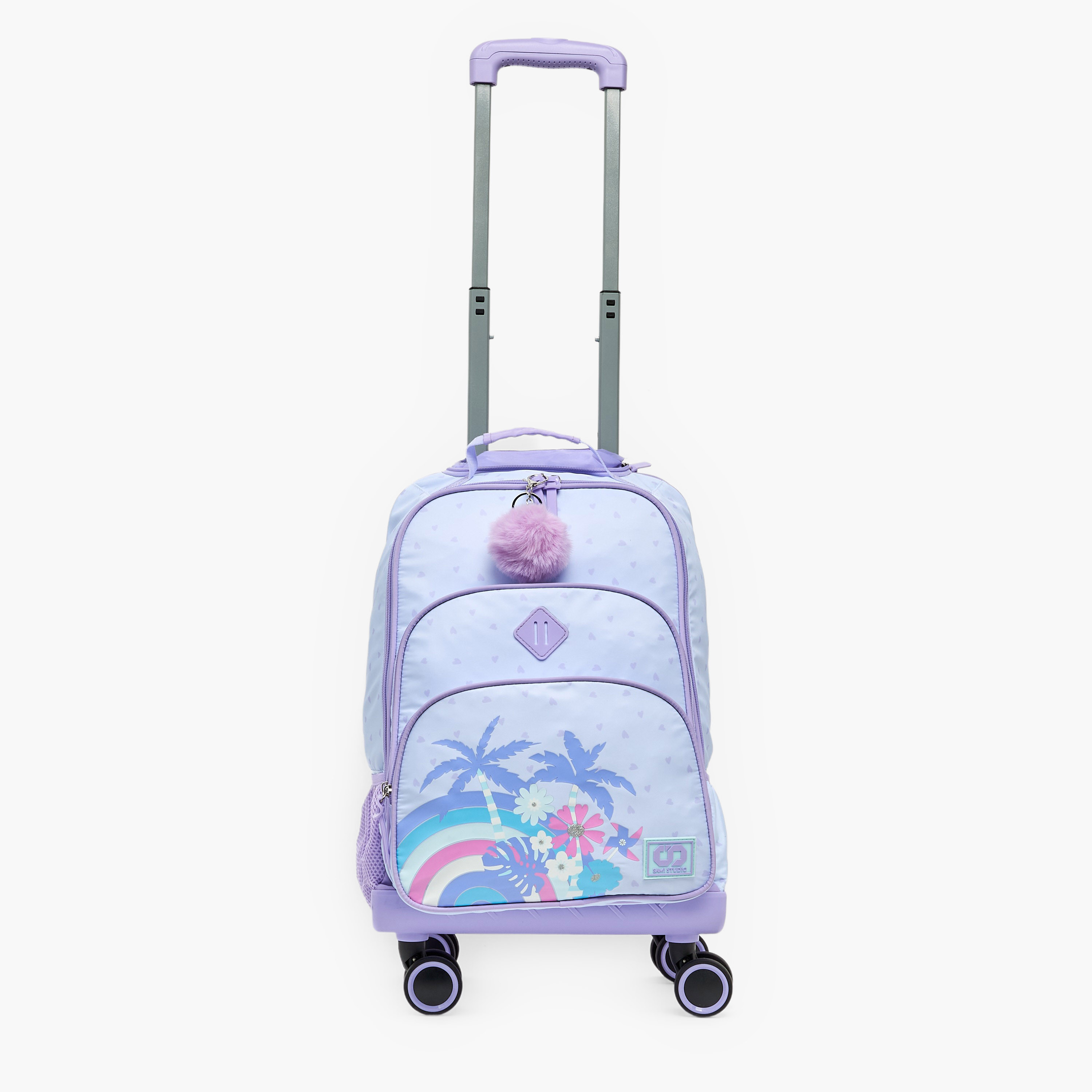 شنطة ترولي بمقبض قابل للسحب وطبعات للبنات 8 - 13 سنة من سامي ستوديو - 18 بوصة-school-bagsandbackpacks-trolleybags-image-4