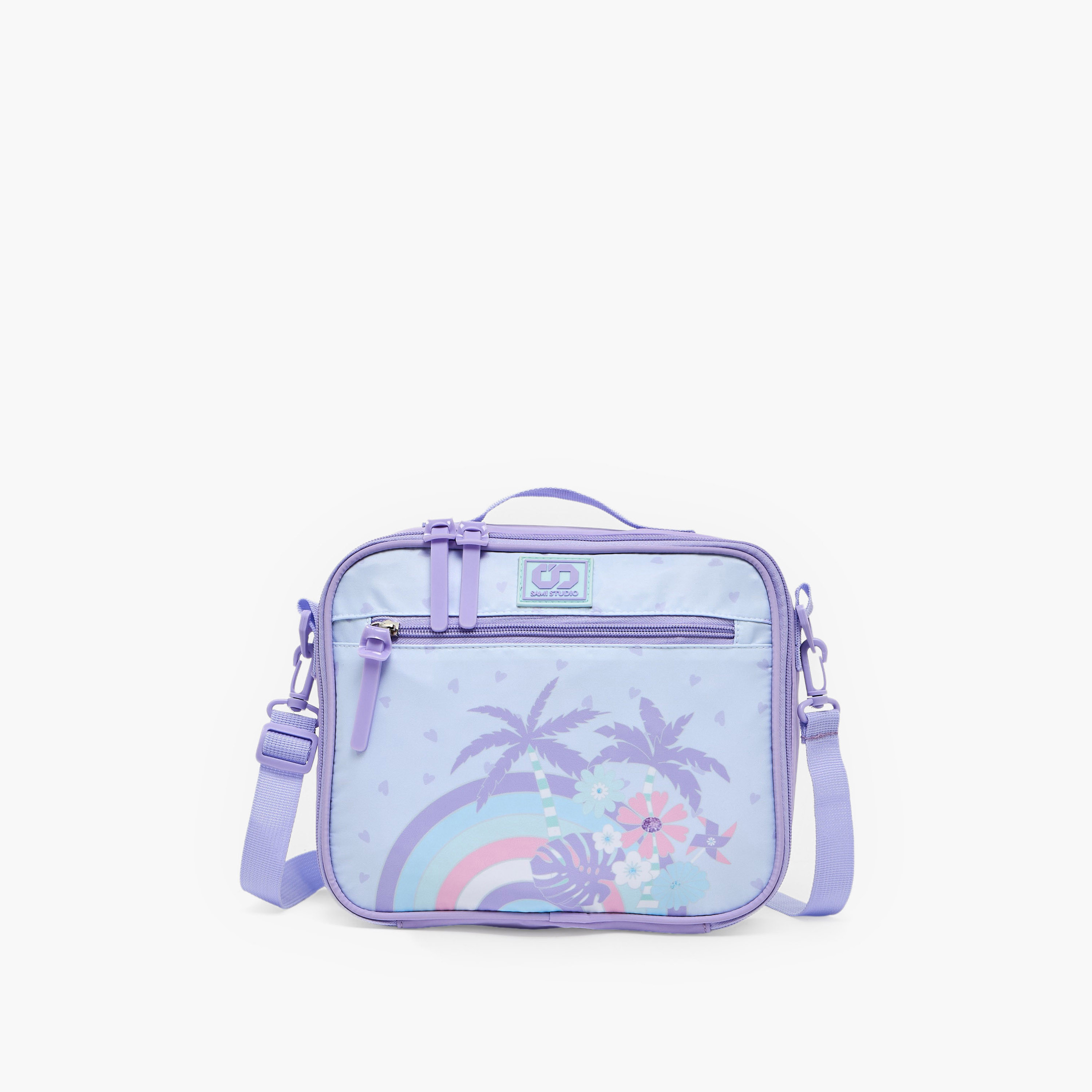 SAMI STUDIO Tropical Print Lunch Bag for Girls 8-13 Years with Detachable Strap-school-lunchessentials-lunchbags-image-1