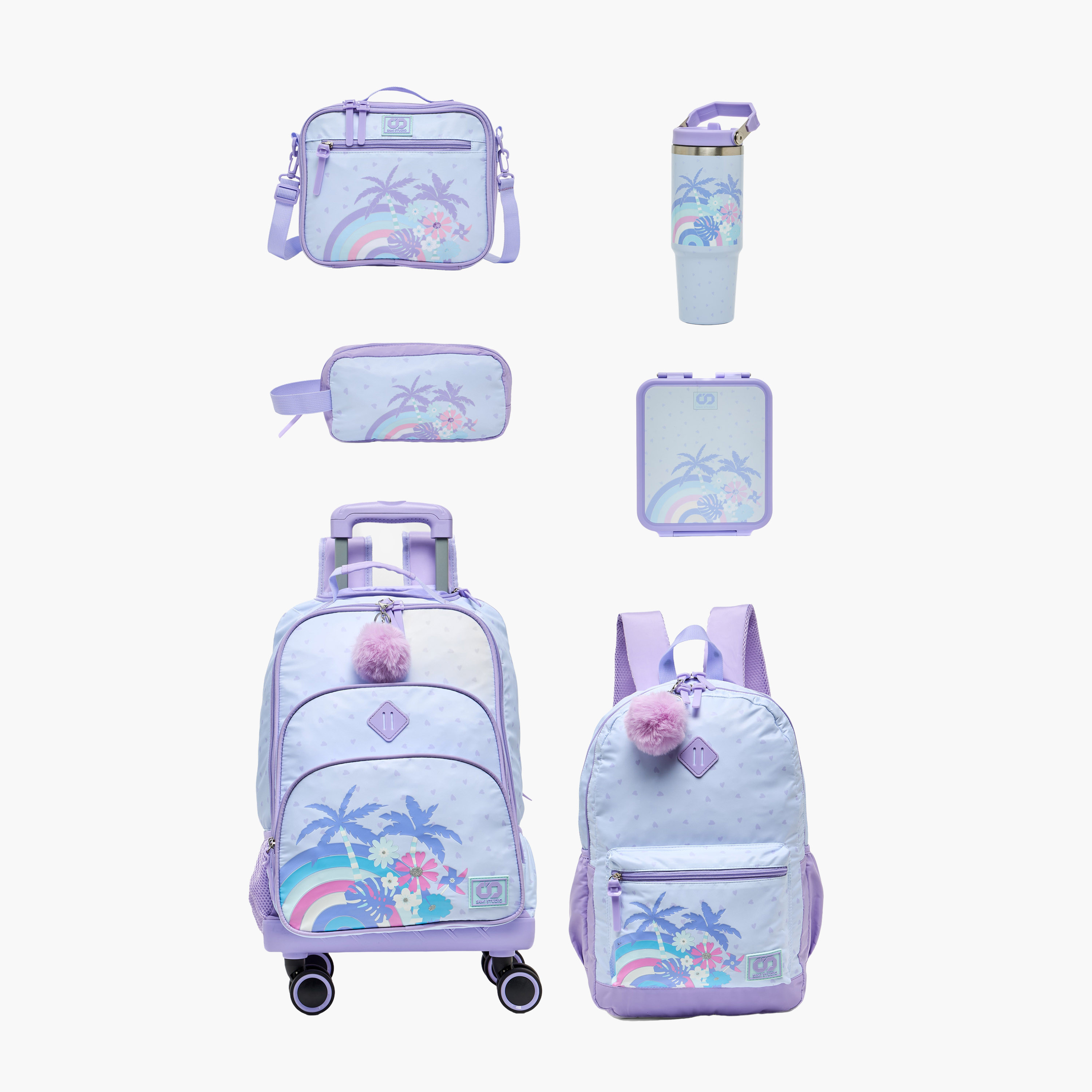 SAMI STUDIO Tropical Print Lunch Bag for Girls 8-13 Years with Detachable Strap-school-lunchessentials-lunchbags-image-11