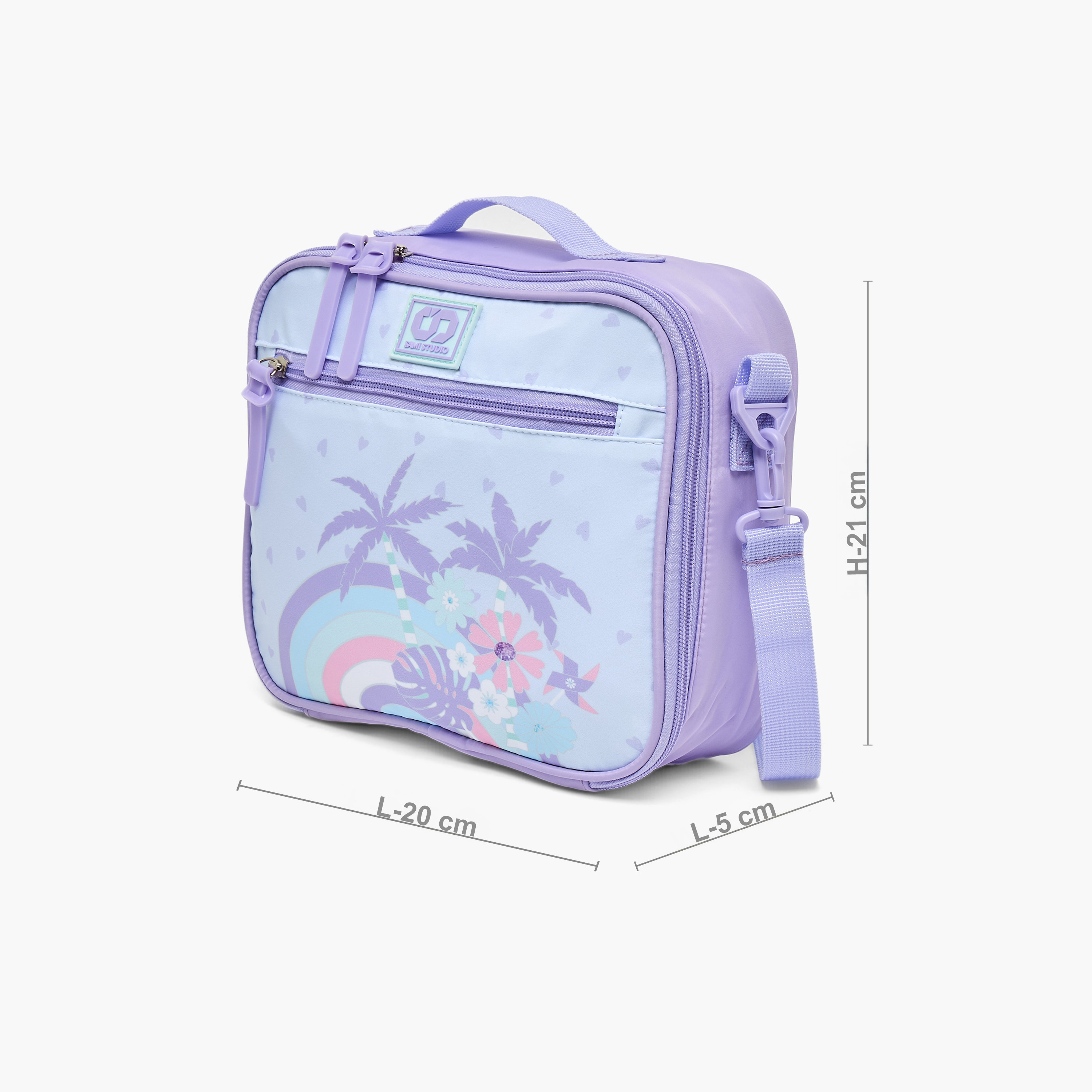 SAMI STUDIO Tropical Print Lunch Bag for Girls 8-13 Years with Detachable Strap-school-lunchessentials-lunchbags-image-9