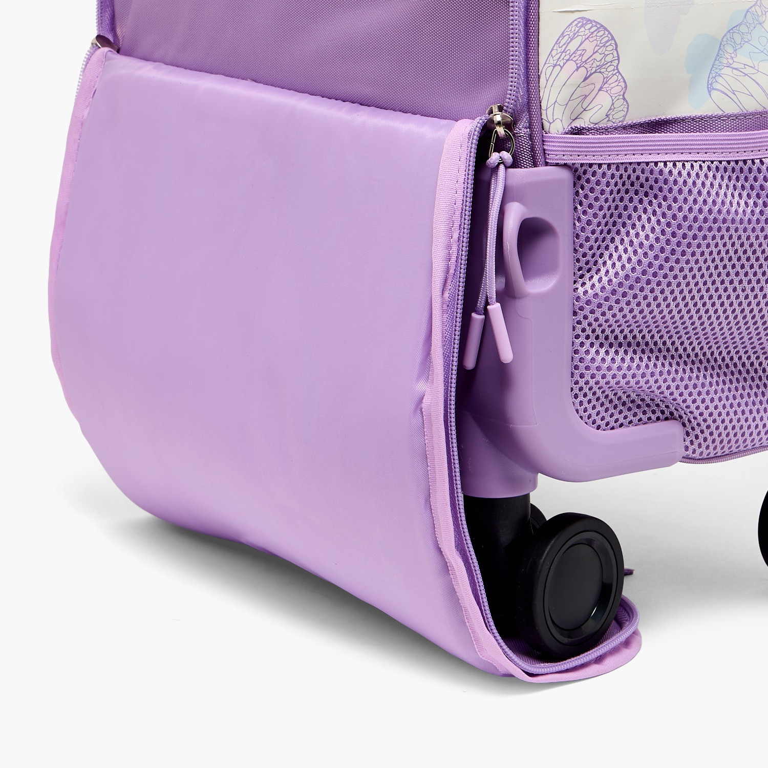 شنطة ترولي للبنات من 8-13 سنة بأحزمة مبطنة وطبعات فراشات من سامي ستوديو - 18 بوصة-school-bagsandbackpacks-trolleybags-image-15