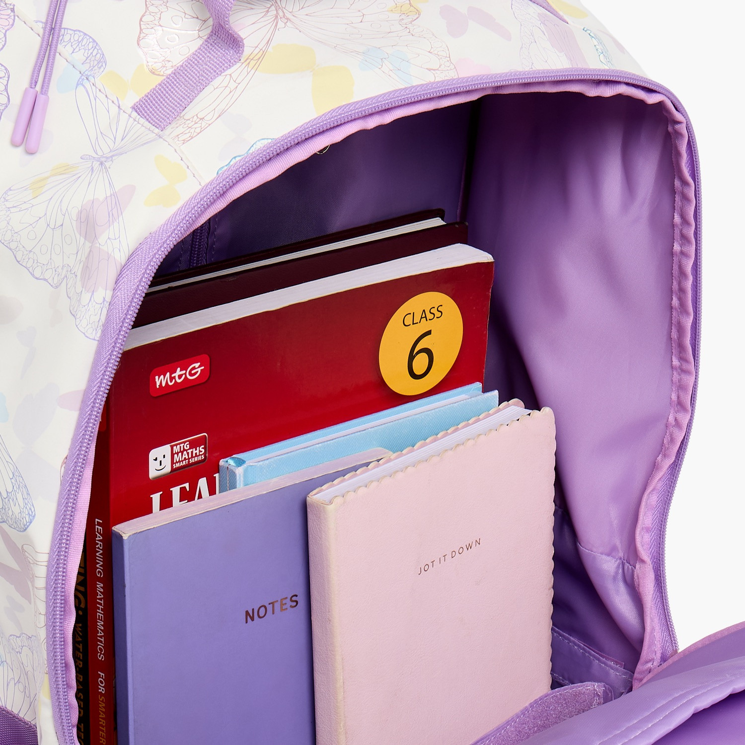 شنطة ترولي للبنات من 8-13 سنة بأحزمة مبطنة وطبعات فراشات من سامي ستوديو - 18 بوصة-school-bagsandbackpacks-trolleybags-image-9