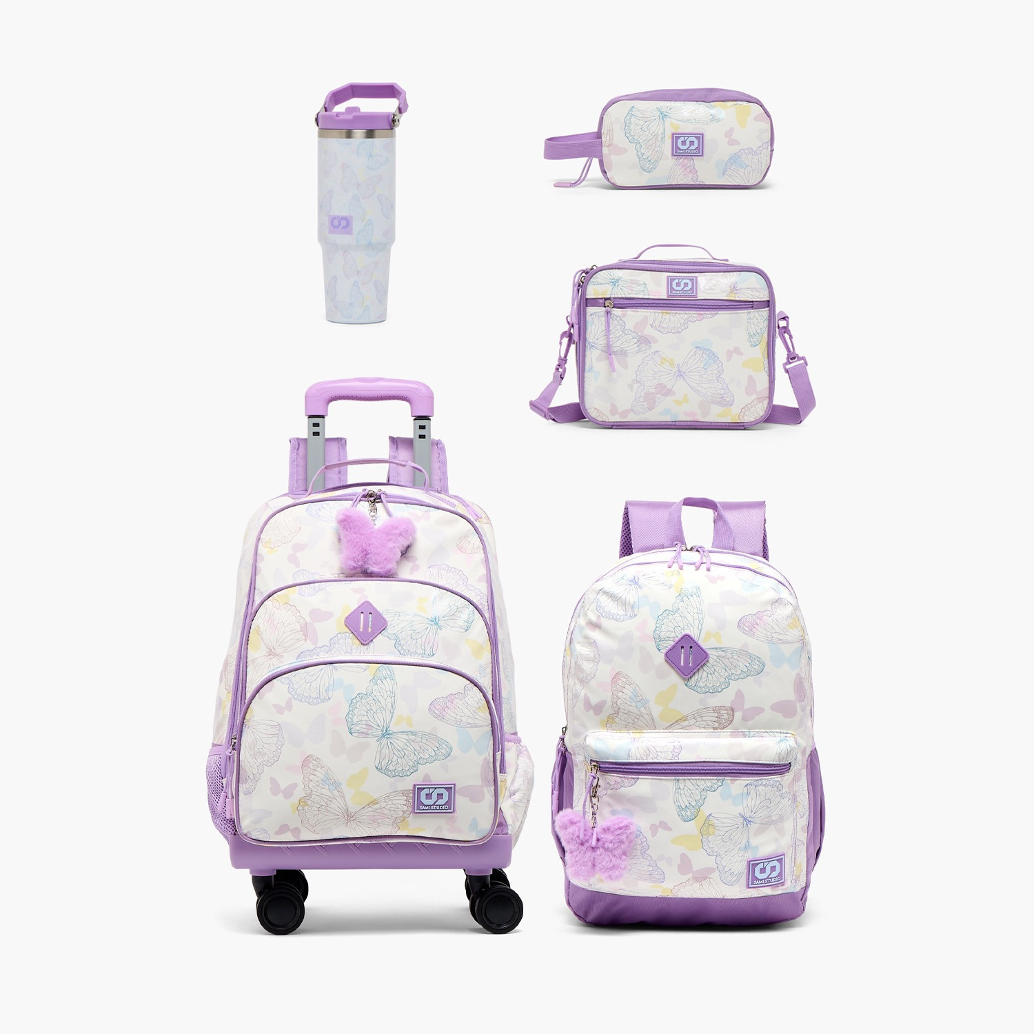 SAMI STUDIO Butterfly Print Backpack for Girls 8-13 Years with Padded Straps - 17 inches-school-bagsandbackpacks-backpacks-image-10