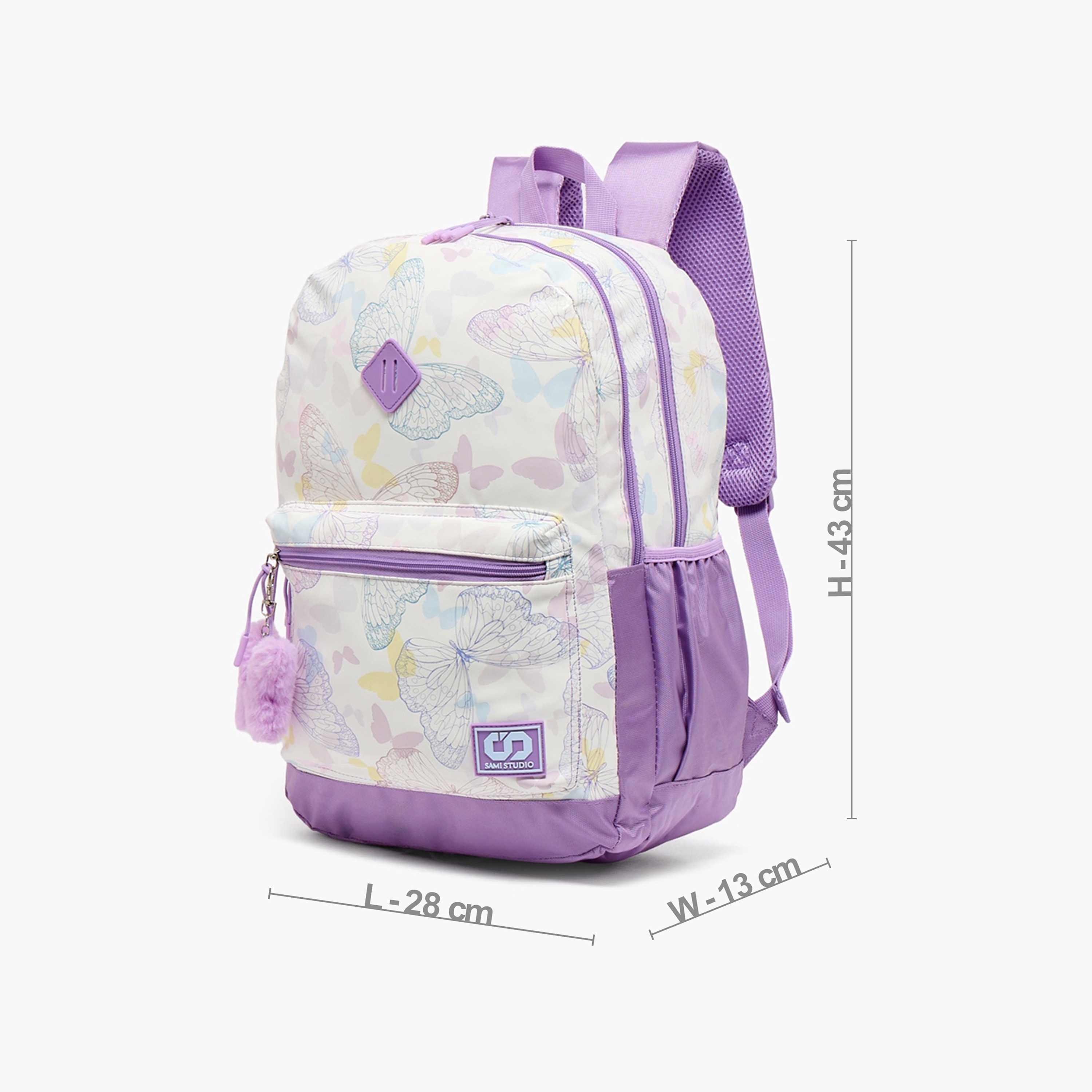 SAMI STUDIO Butterfly Print Backpack for Girls 8-13 Years with Padded Straps - 17 inches-school-bagsandbackpacks-backpacks-image-6