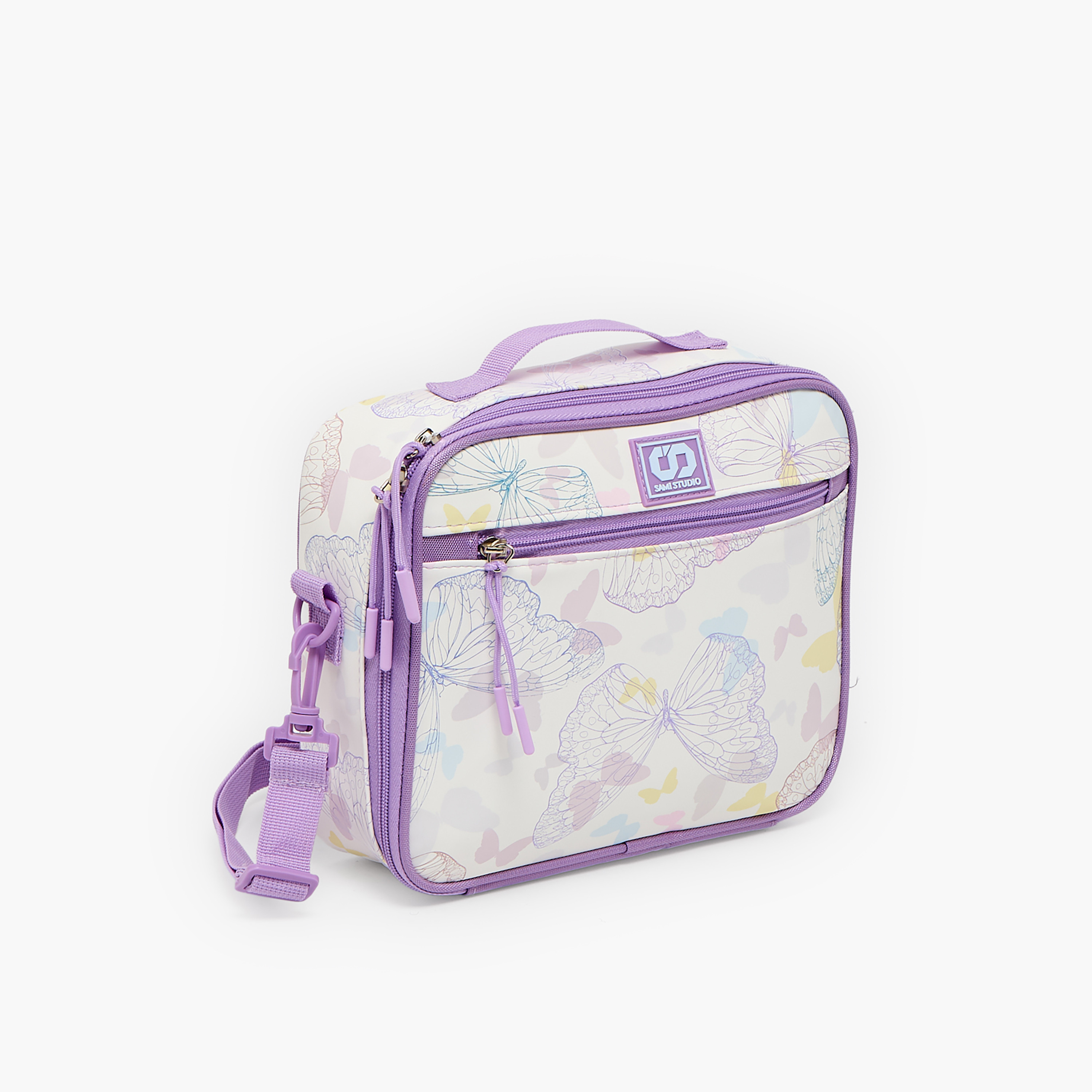 شنطة غداء بطبعات فراشة وحزام قابل للتعديل للبنات من 8 - 13 سنة من سامي ستوديو-school-lunchessentials-lunchbags-image-3