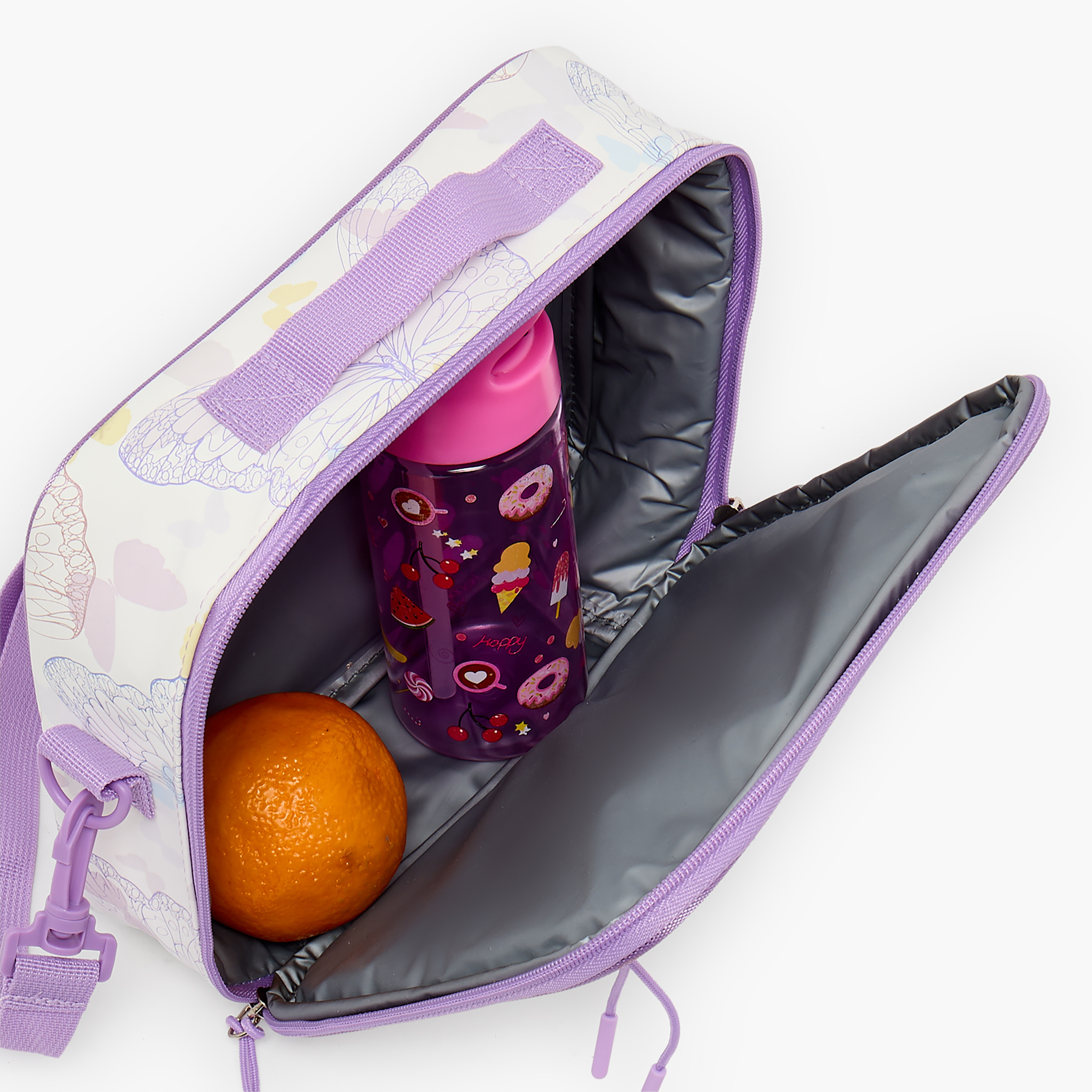 شنطة غداء بطبعات فراشة وحزام قابل للتعديل للبنات من 8 - 13 سنة من سامي ستوديو-school-lunchessentials-lunchbags-image-5