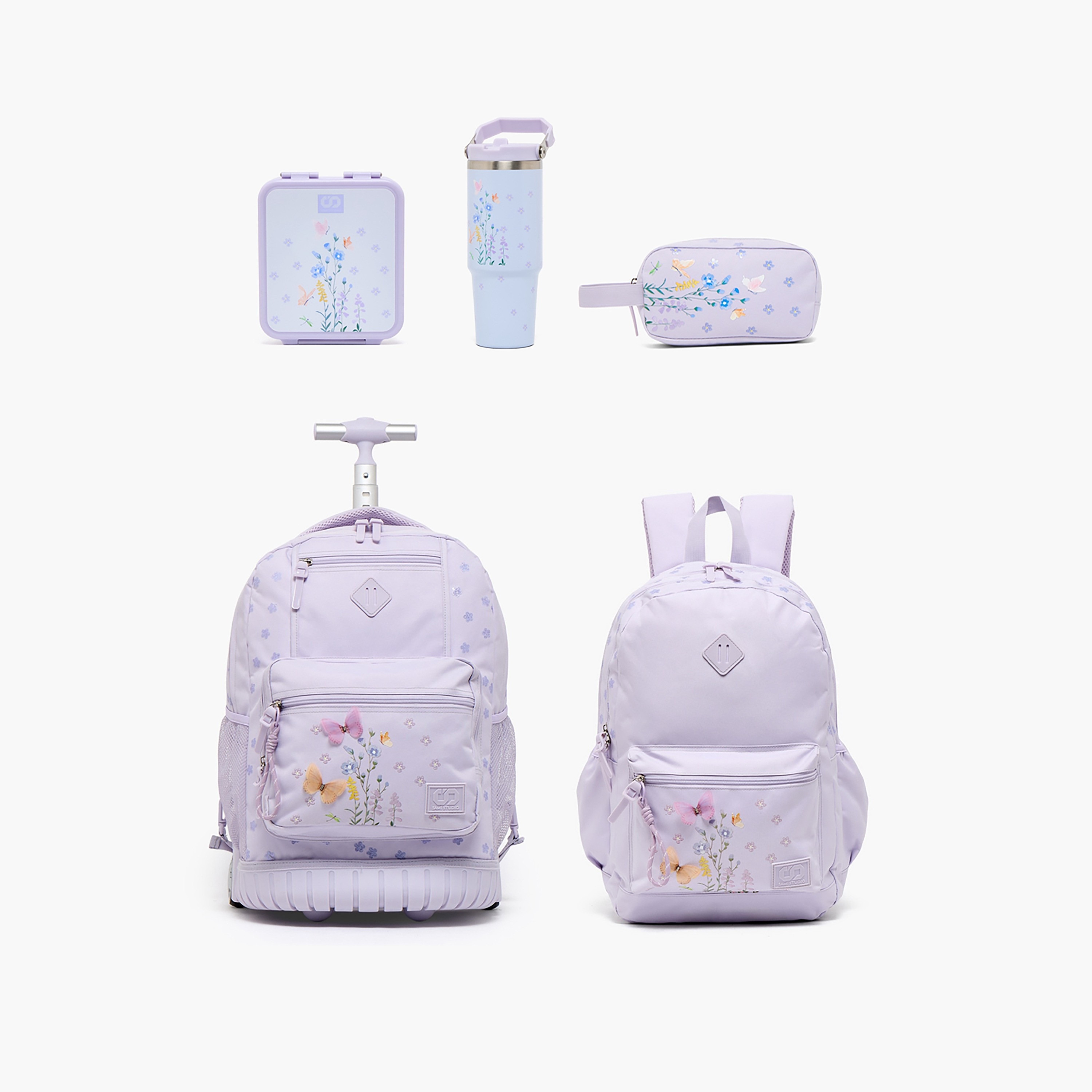 SAMI STUDIO Floral Print Trolley Bag for Girls 8-13 Years with Zip Closure - 17 inches-school-bagsandbackpacks-trolleybags-image-13