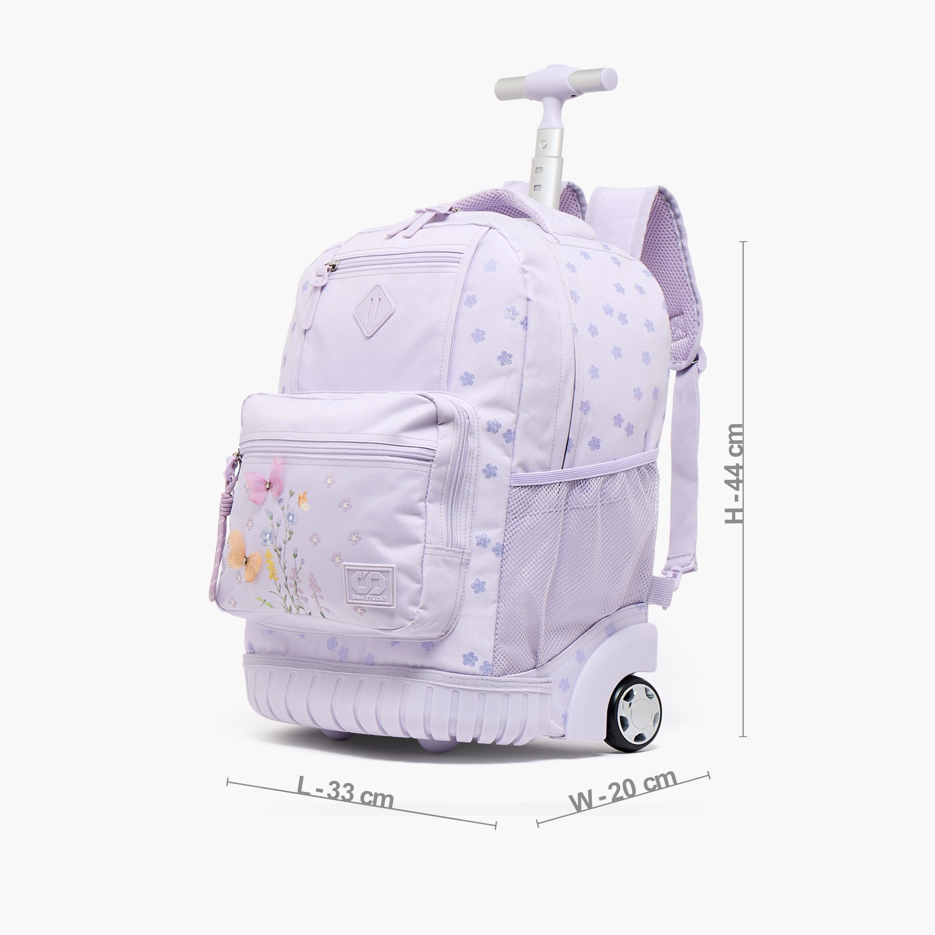 SAMI STUDIO Floral Print Trolley Bag for Girls 8-13 Years with Zip Closure - 17 inches-school-bagsandbackpacks-trolleybags-image-8
