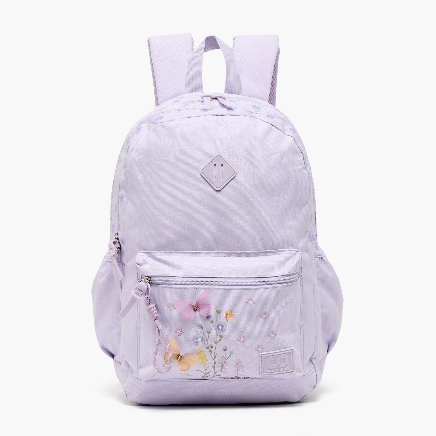 SAMI STUDIO Floral Print Backpack for Girls 8-13 Years with Zip Closure - 17 inches-school-bagsandbackpacks-backpacks-image-1