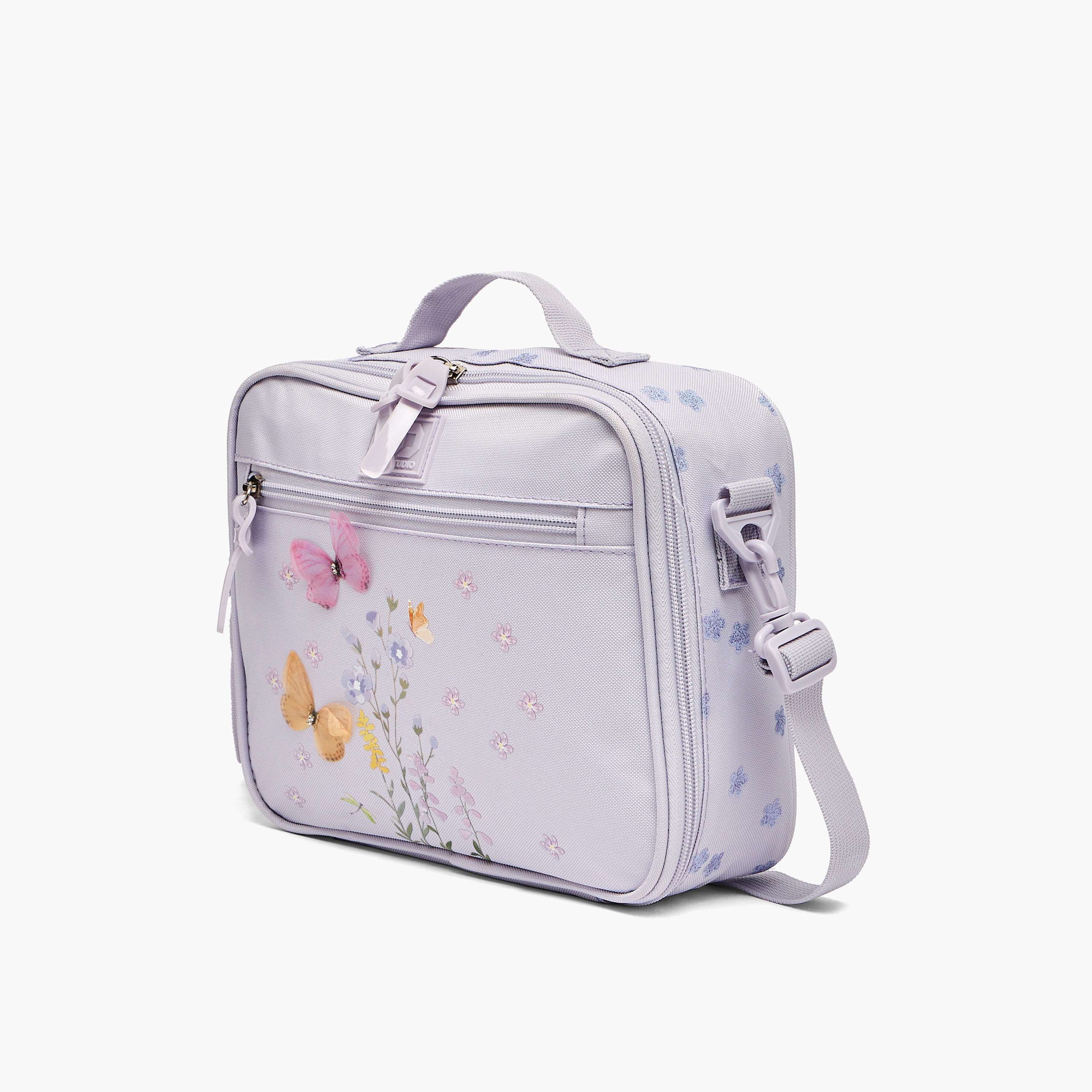 SAMI STUDIO Butterfly Applique Lunch Bag for Girls 8-12 Years with Zip Closure-school-lunchessentials-lunchbags-image-3