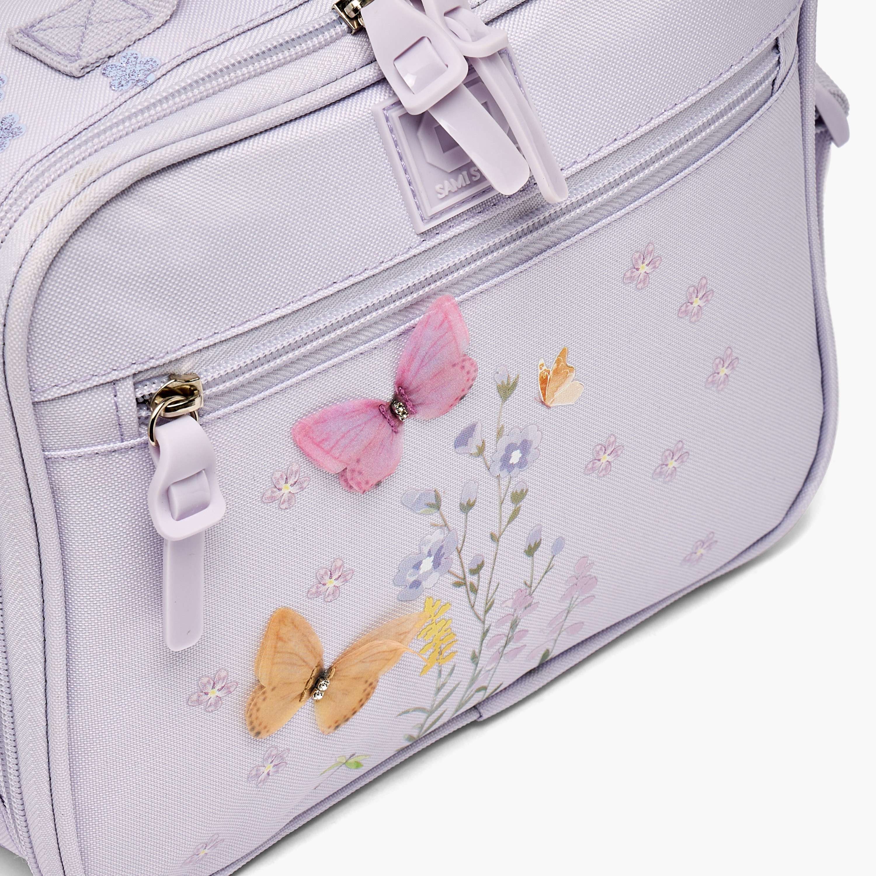 SAMI STUDIO Butterfly Applique Lunch Bag for Girls 8-12 Years with Zip Closure-school-lunchessentials-lunchbags-image-4