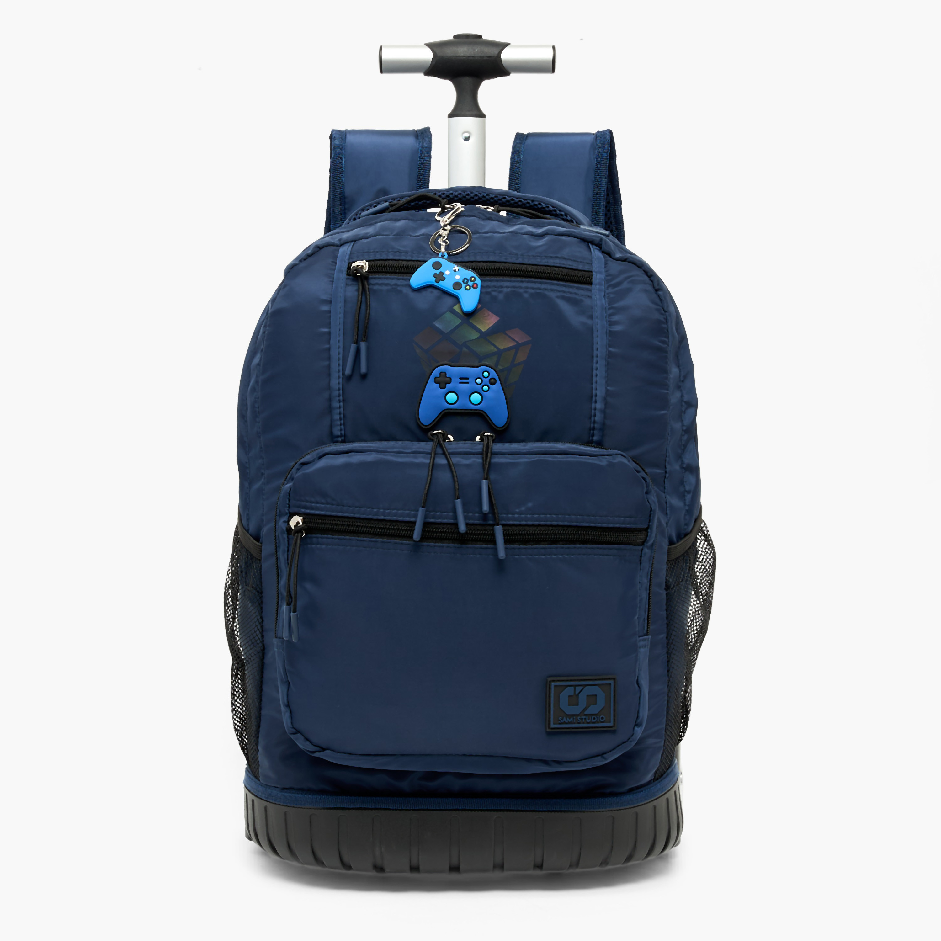 SAMI STUDIO Rubik's Print Trolley Bag for Boys 8-13 Years with Retractable Handle - 17 inches-school-bagsandbackpacks-trolleybags-image-1