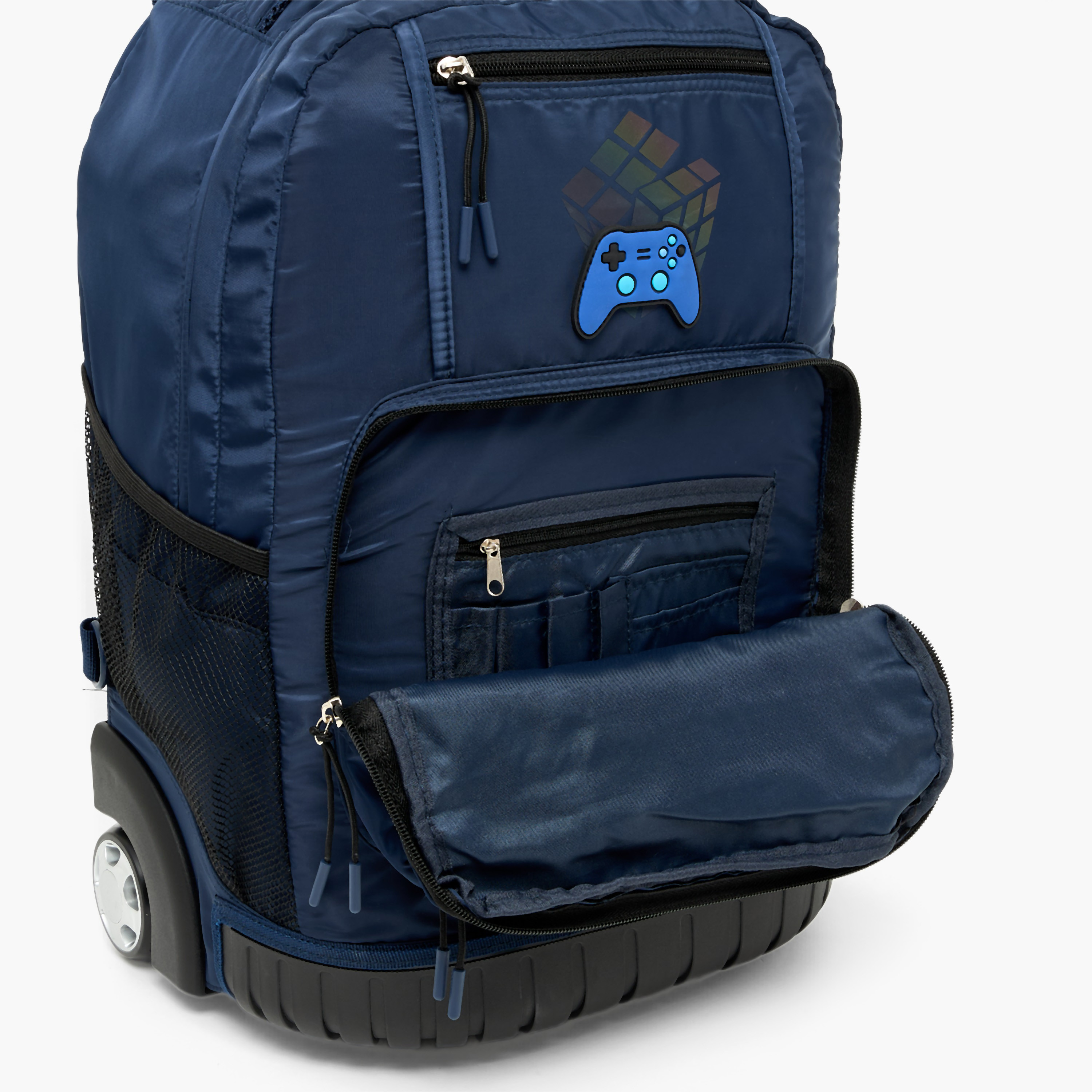 SAMI STUDIO Rubik's Print Trolley Bag for Boys 8-13 Years with Retractable Handle - 17 inches-school-bagsandbackpacks-trolleybags-image-6