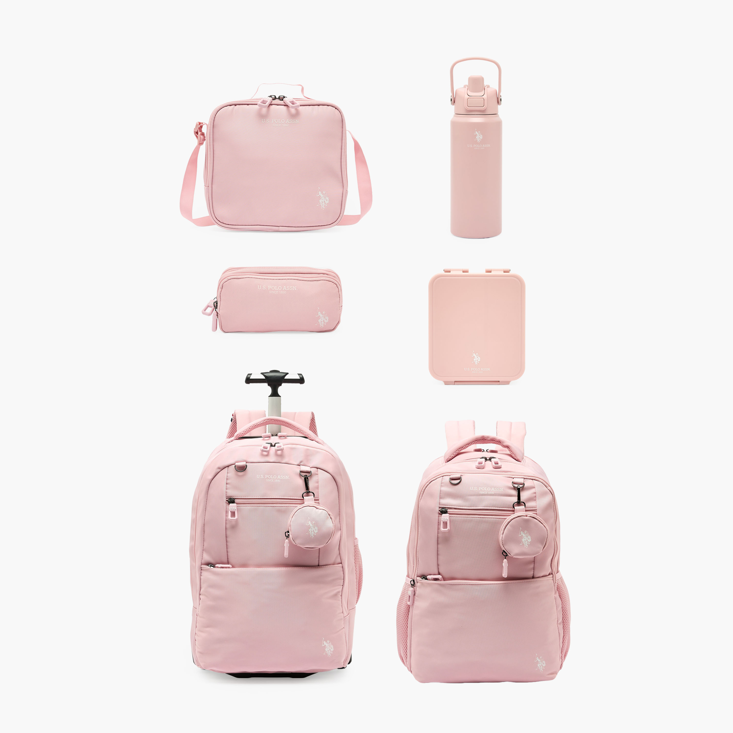 US POLO ASSN. Printed Trolley Backpack for Girls 8-13 Years with Pouch - 19 cms-school-bagsandbackpacks-trolleybags-image-14