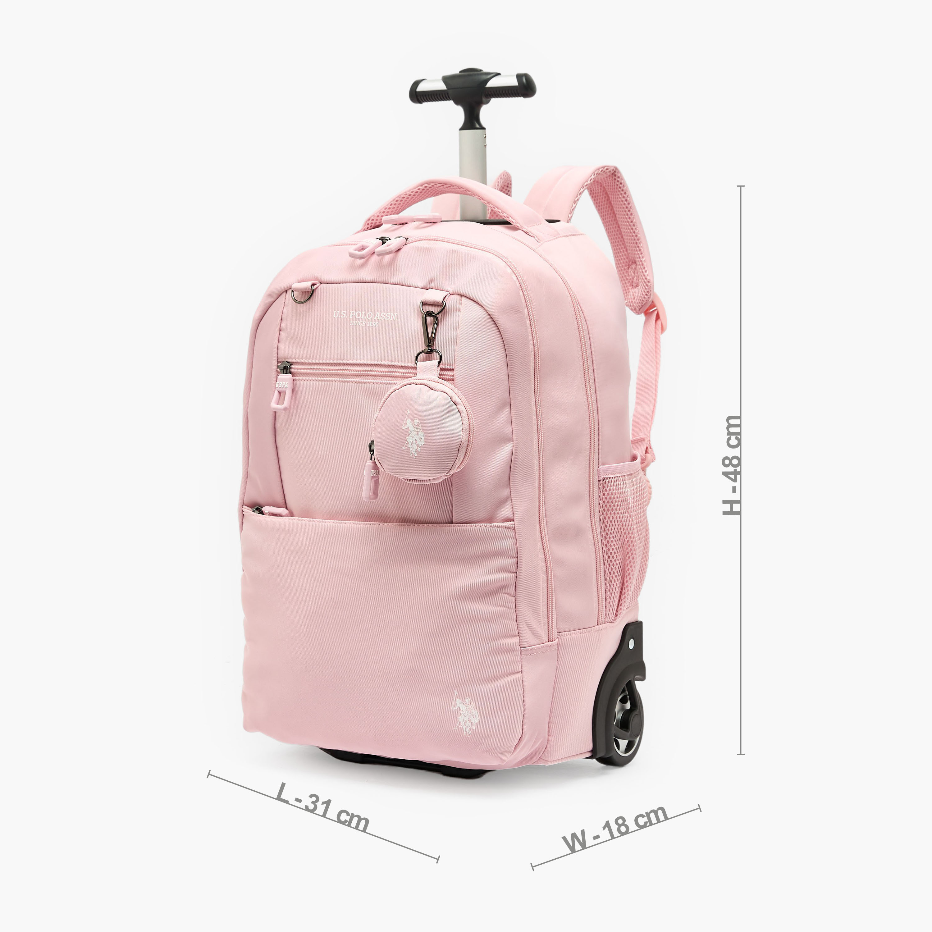 US POLO ASSN. Printed Trolley Backpack for Girls 8-13 Years with Pouch - 19 cms-school-bagsandbackpacks-trolleybags-image-9