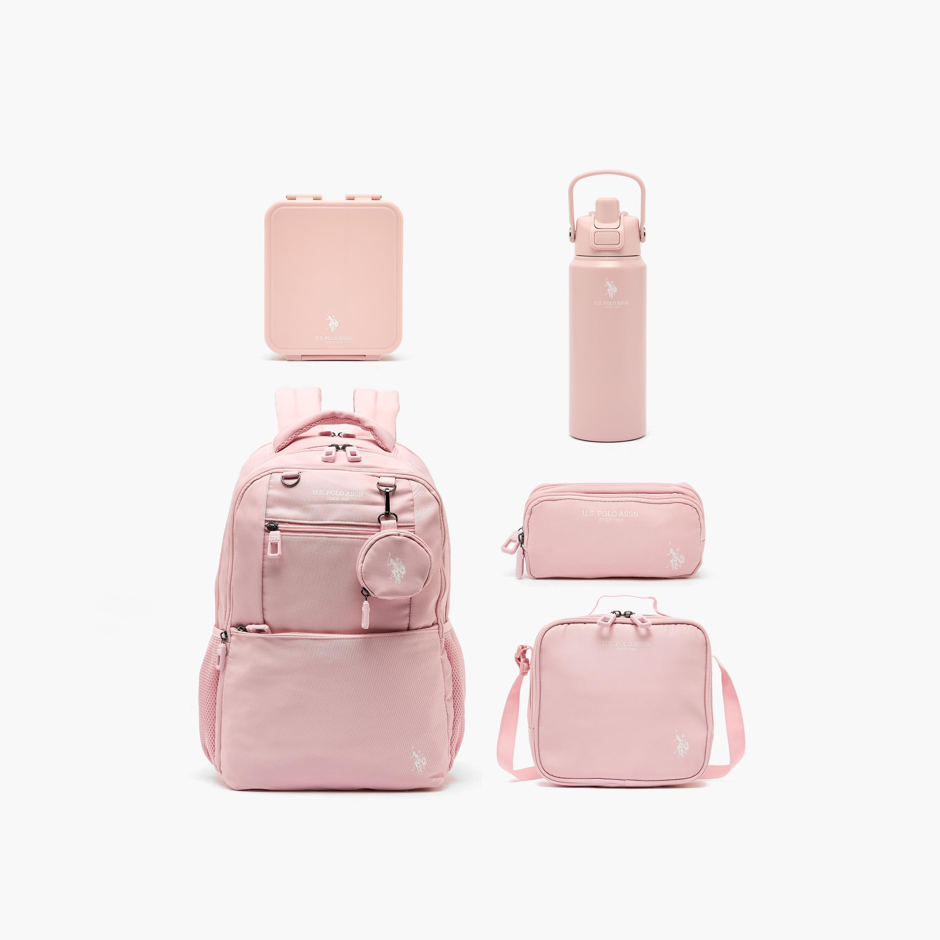 شنطة غداء عازلة بطبعات للبنات من 8-13 سنة من يو إس بولو أسن-school-lunchessentials-lunchbags-image-8