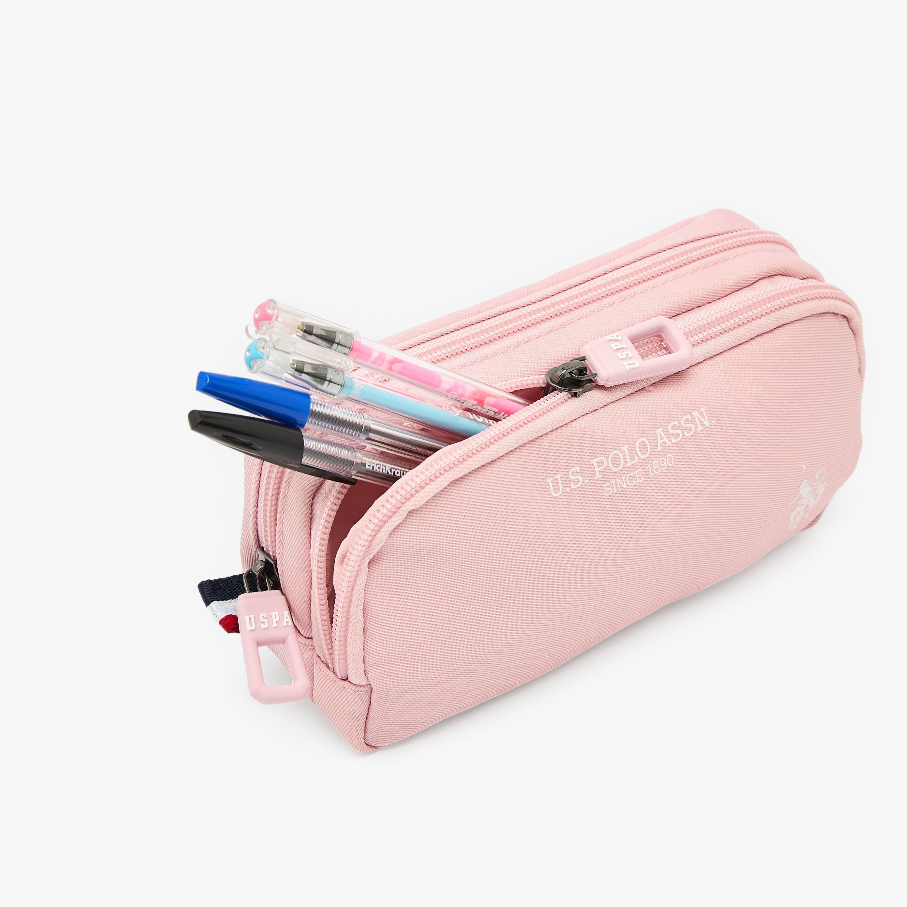 مقلمة بقسمين وطبعات شعار من يو إس بولو أسن-school-stationery-pencilcases-image-5