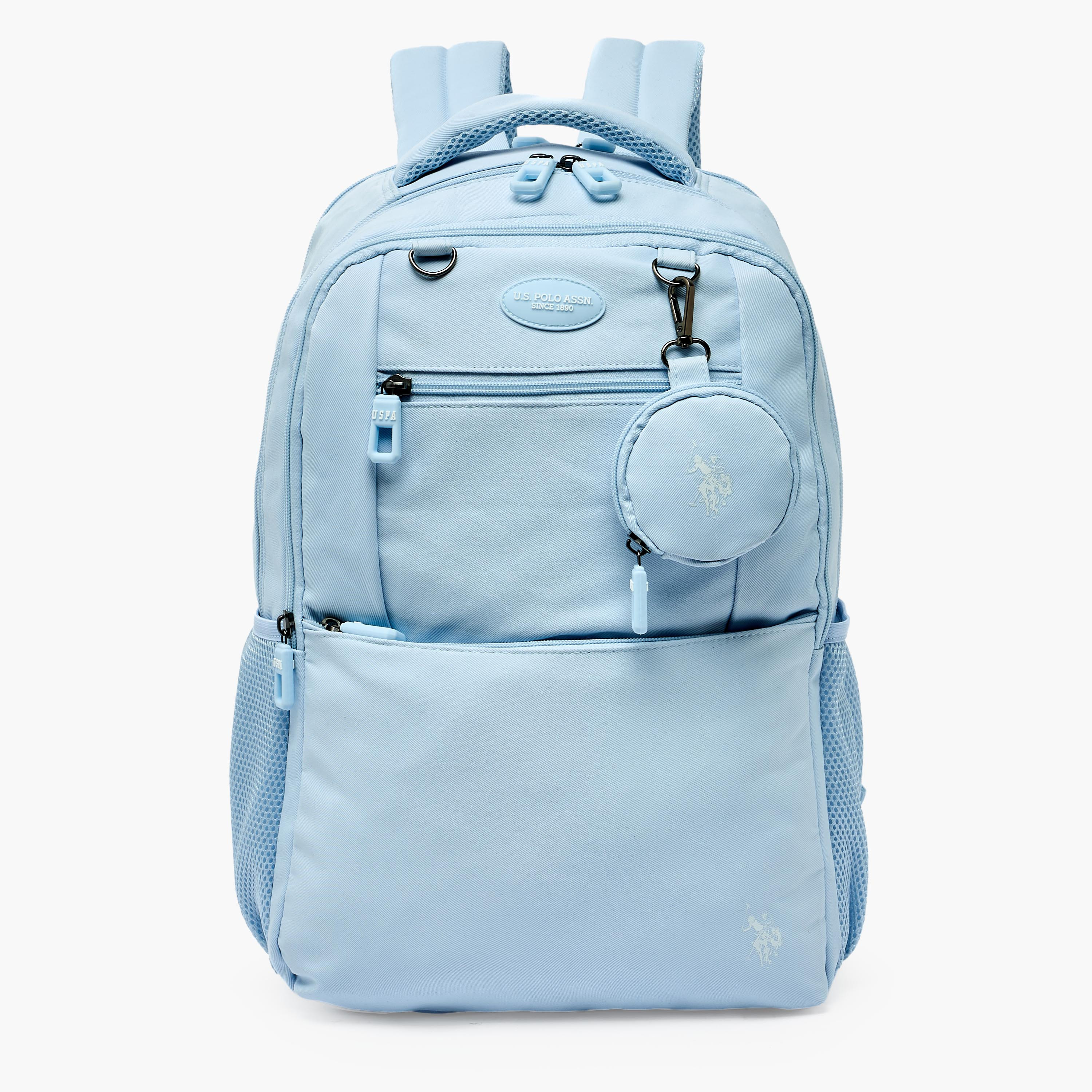 شنطة ظهر سادة بأحزمة كتف مبطنة للبنات من سن 8 -13 سنة من يو إس بولو أسن - 18 بوصة-school-bagsandbackpacks-backpacks-image-1