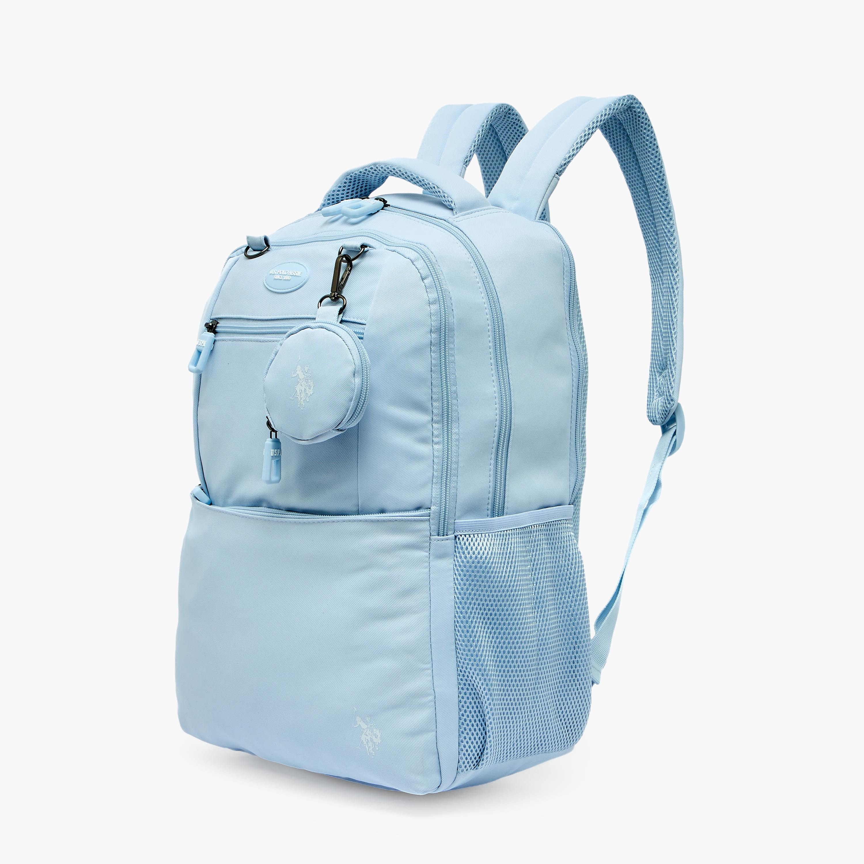 شنطة ظهر سادة بأحزمة كتف مبطنة للبنات من سن 8 -13 سنة من يو إس بولو أسن - 18 بوصة-school-bagsandbackpacks-backpacks-image-2