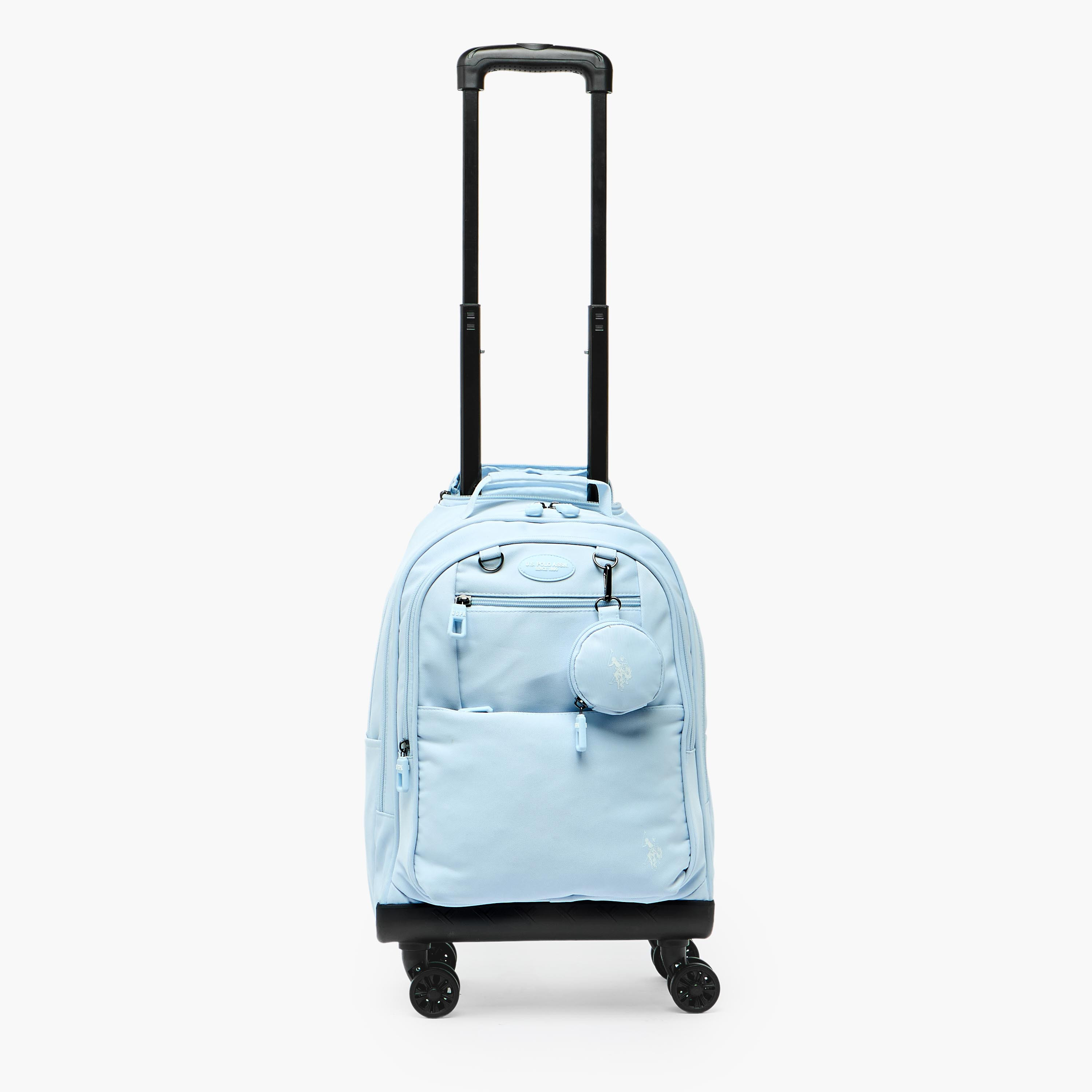 شنطة ترولي سادة للبنات من 8-13 سنة مع مقبض قابل للسحب من يو اس بولو أسن - 19 بوصة-school-bagsandbackpacks-trolleybags-image-2