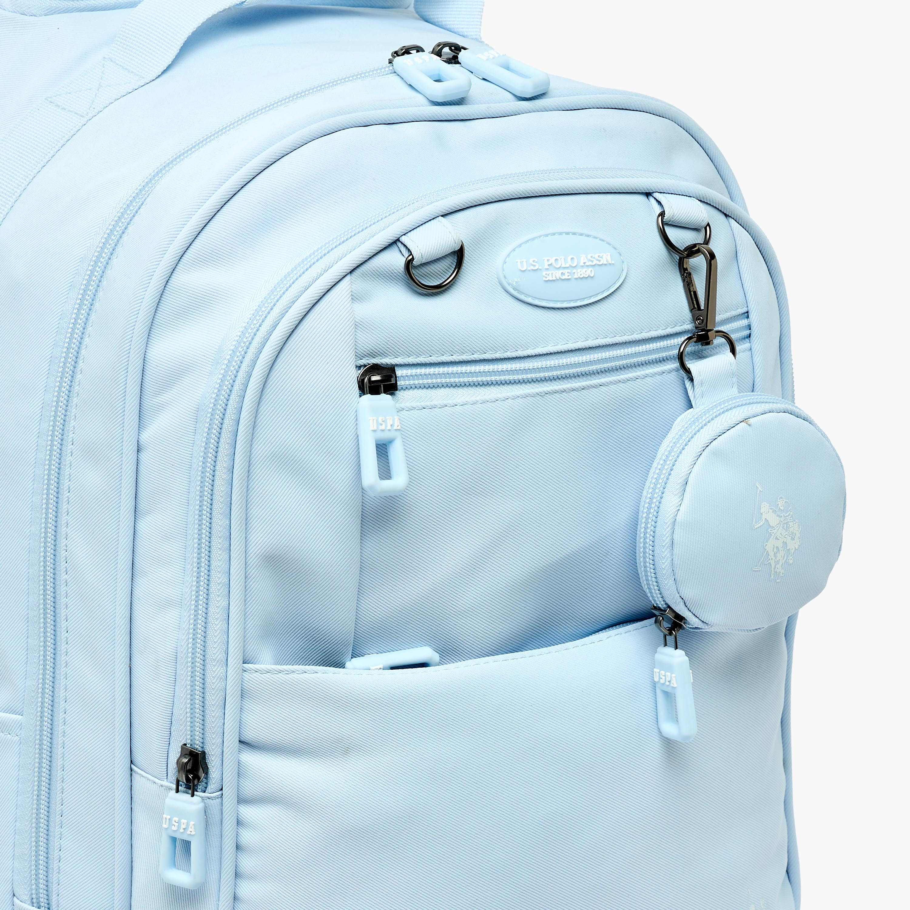 شنطة ترولي سادة للبنات من 8-13 سنة مع مقبض قابل للسحب من يو اس بولو أسن - 19 بوصة-school-bagsandbackpacks-trolleybags-image-3