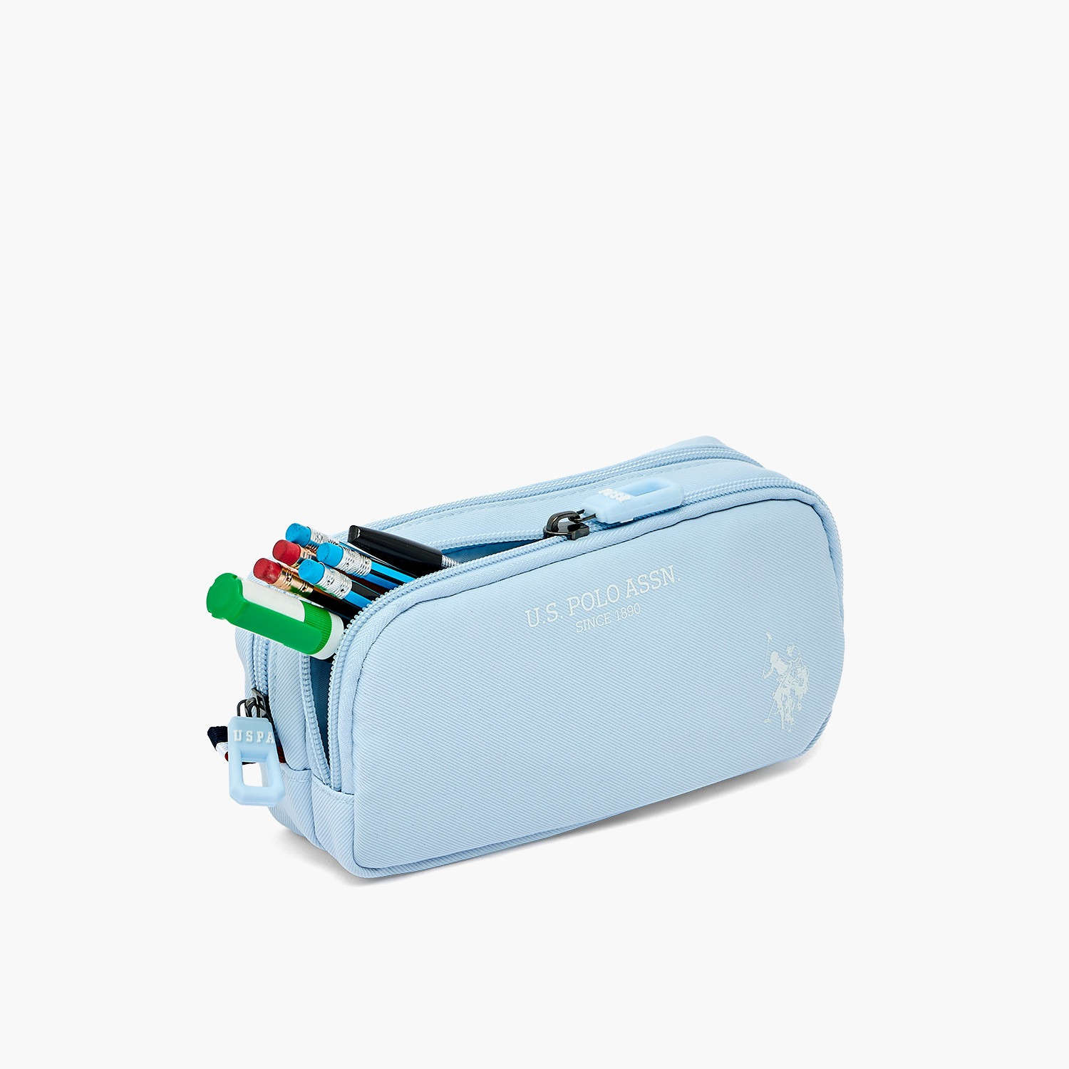 مقلمة بقسمين وطبعات شعار من يو إس بولو أسن-school-stationery-pencilcases-image-6