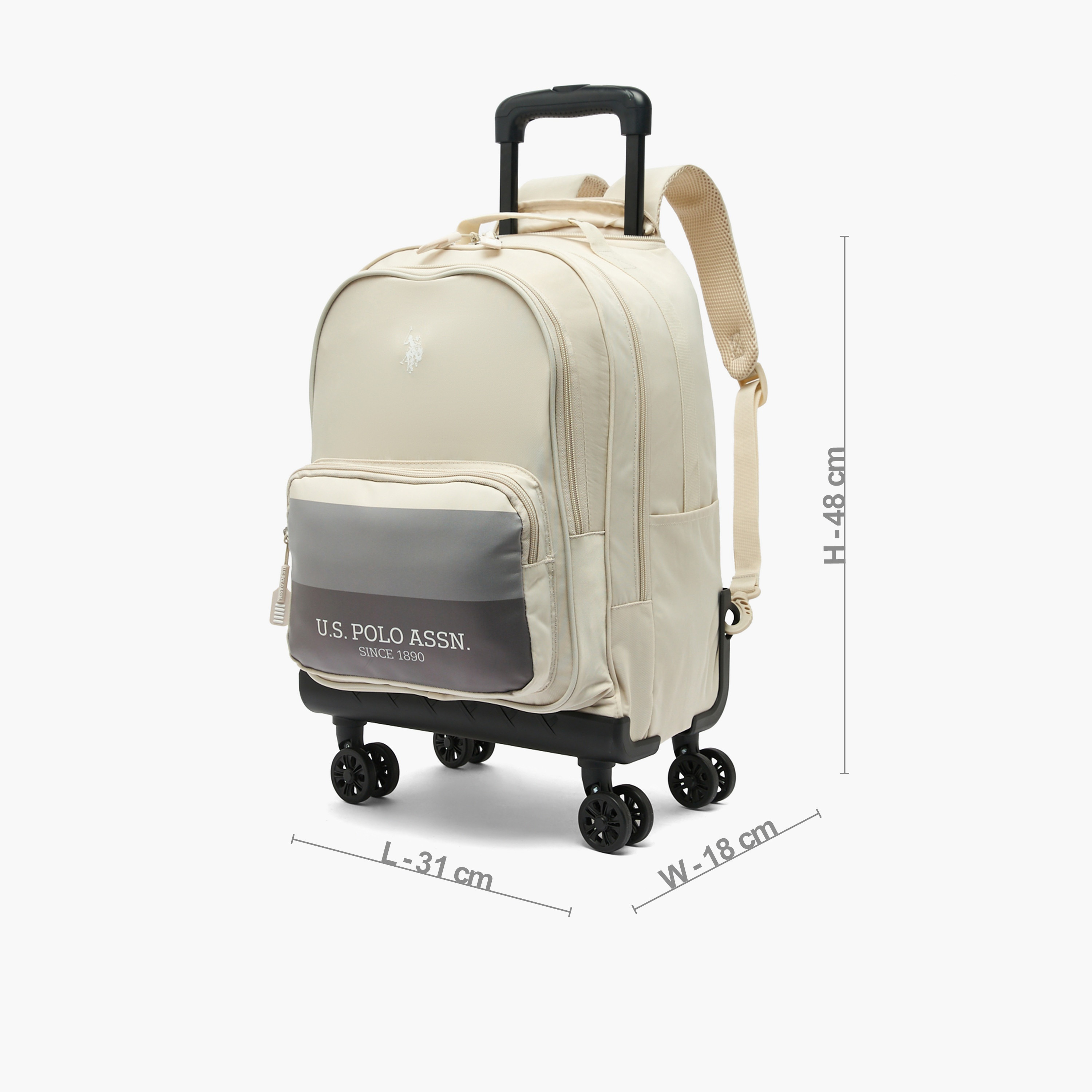 US POLO ASSN. Printed Trolley Backpack for Boys 8-13 Years with Zip Closure - 19 inches-school-bagsandbackpacks-trolleybags-image-9