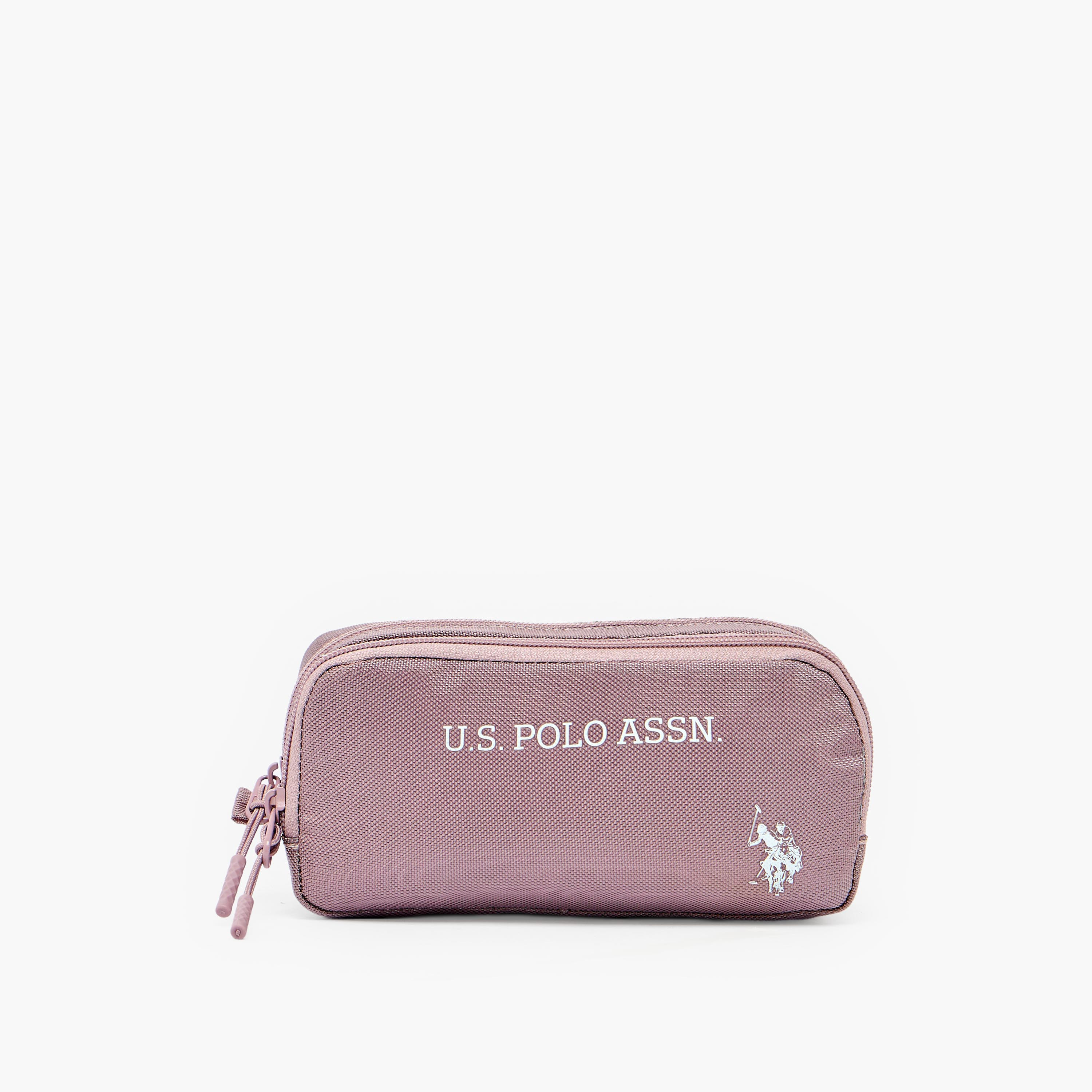 US POLO ASSN. Logo Print Pencil Pouch with 2 Compartments-school-stationery-pencilcases-image-1